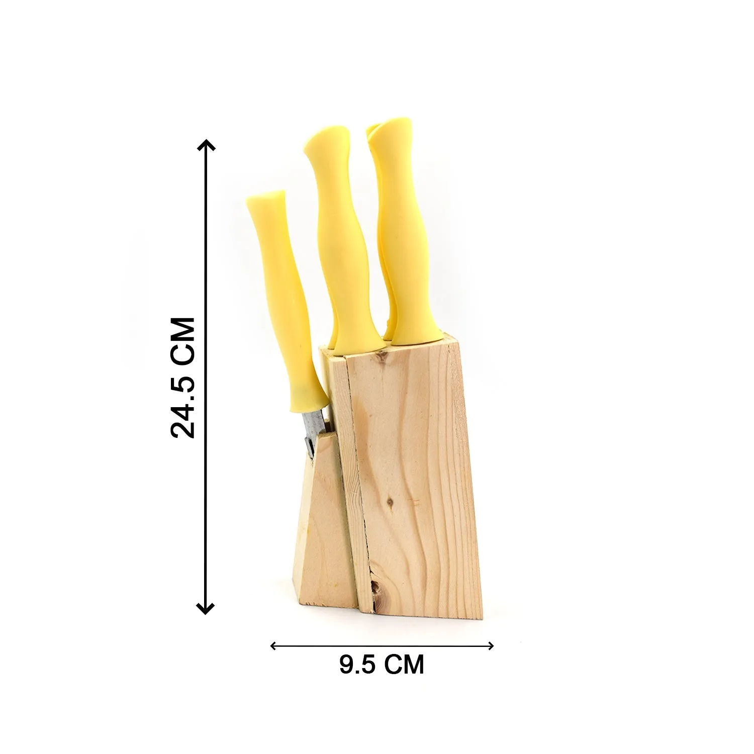 0102A Stainless Steel Kitchen Knife Set with Wooden Stand & Scissor Vegetable & Meat Cutting