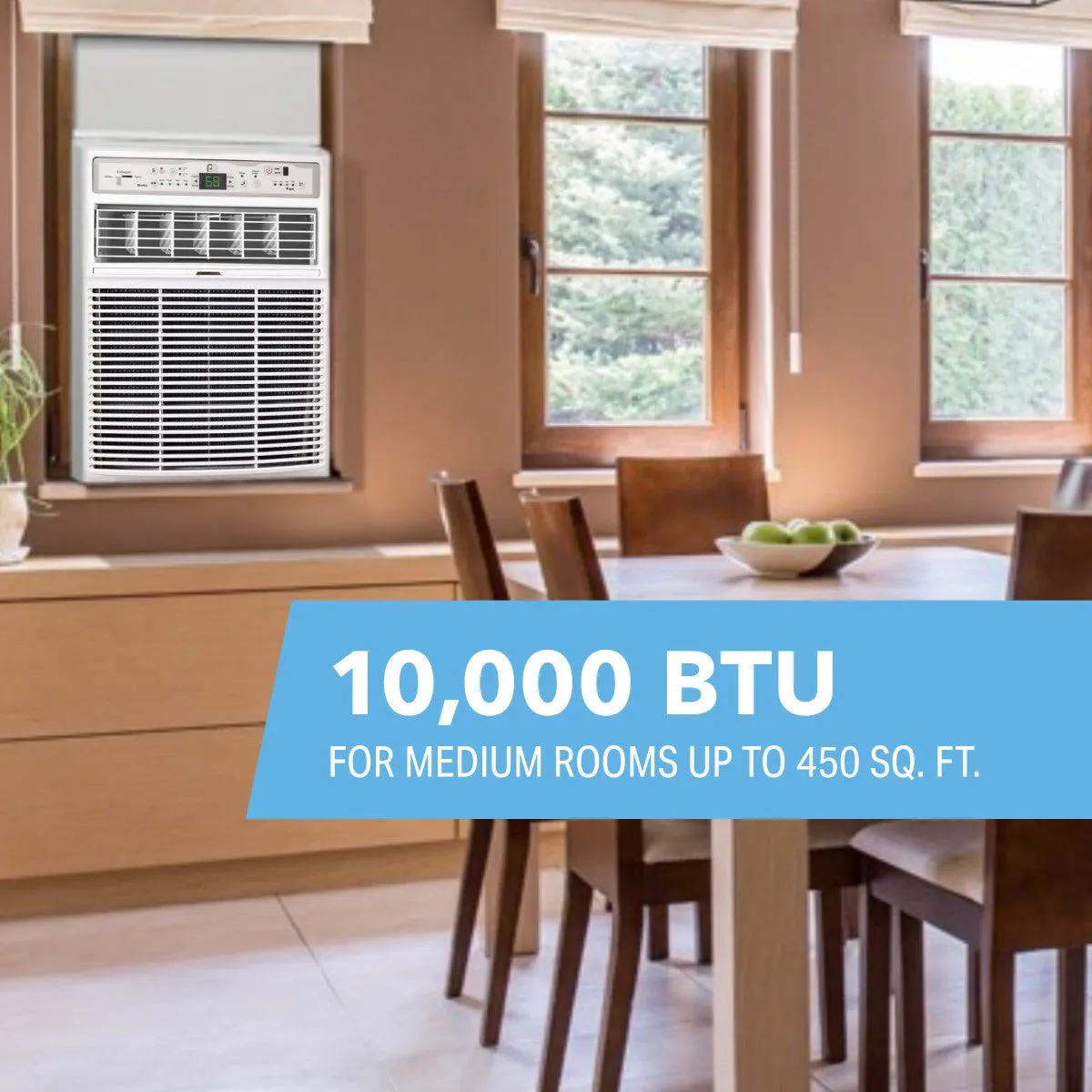 10,000 BTU 115V Casement Slider Window Air Conditioner with Follow-Me Remote Control