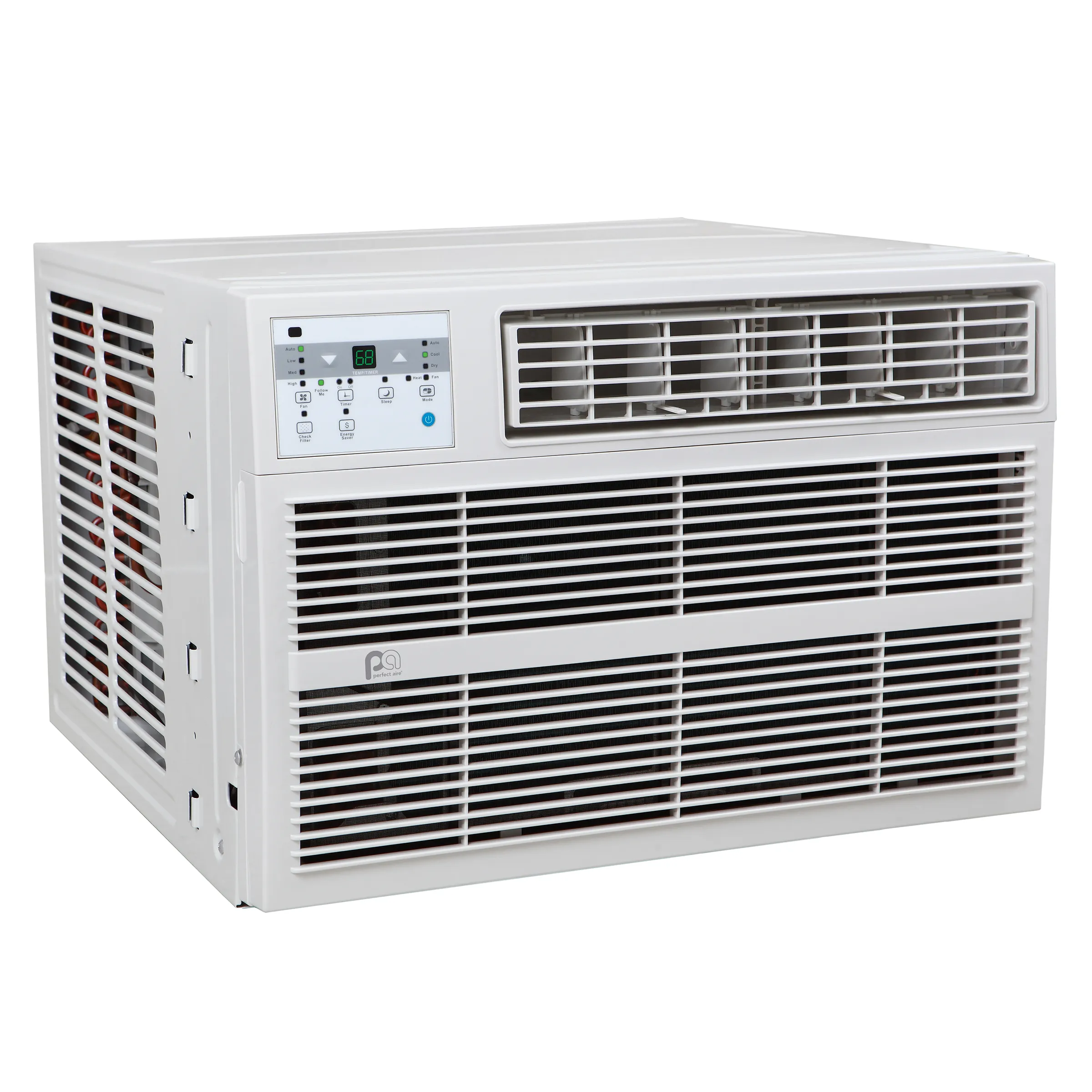 12,000 BTU 230V Cool/Heat Window Air Conditioner with 11,000 BTU Electric Heat, Follow-Me Remote Control