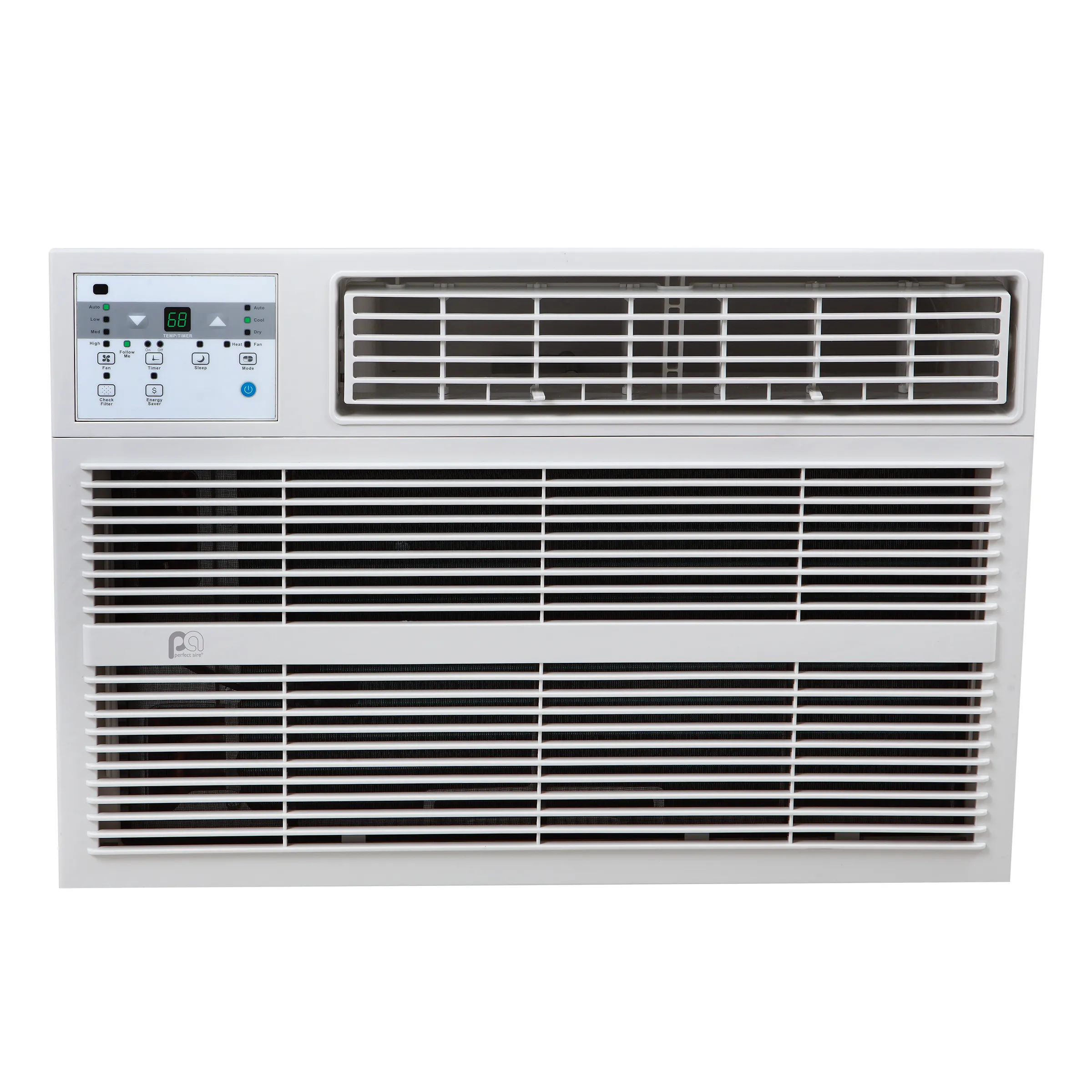 12,000 BTU 230V Cool/Heat Window Air Conditioner with 11,000 BTU Electric Heat, Follow-Me Remote Control