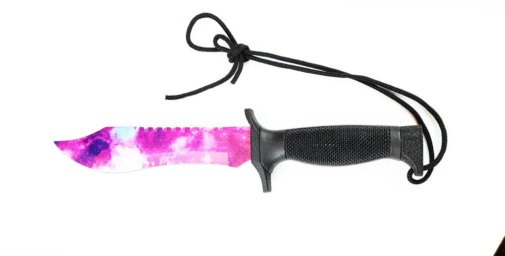 12" Tactical Knife With Purple Galaxy Blade