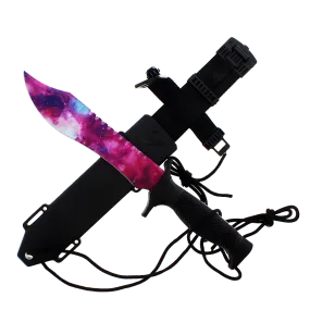 12" Tactical Knife With Purple Galaxy Blade