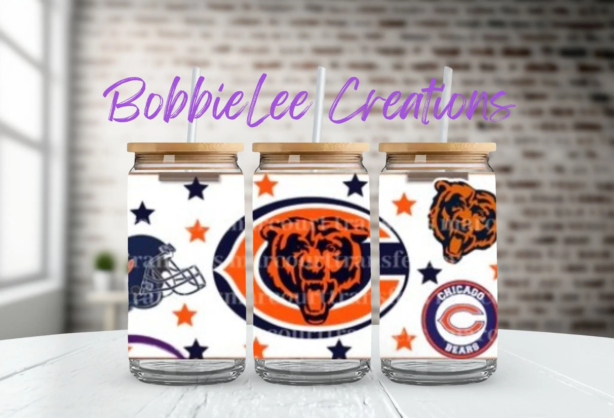 16oz Glass or Plastic Cup-Chicago Bears