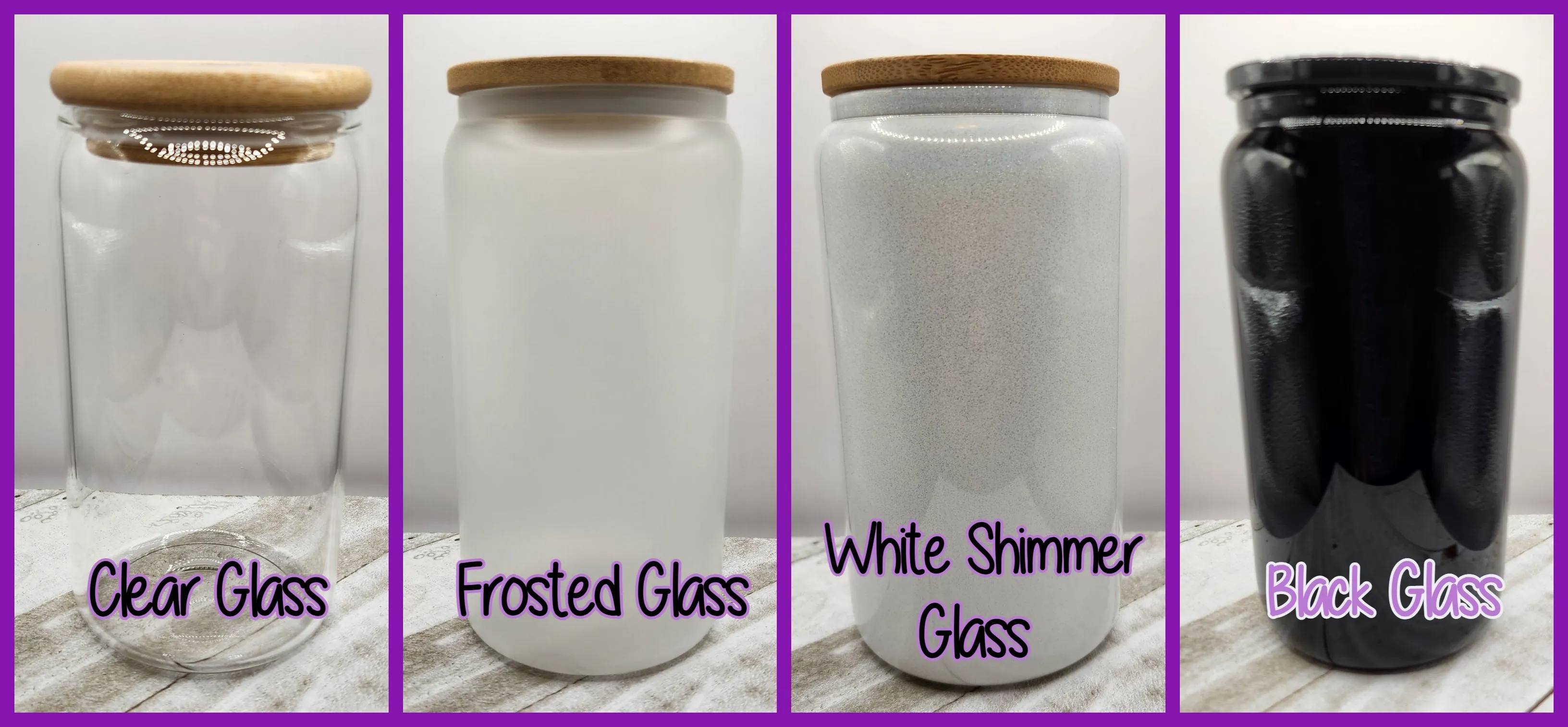 16oz Glass or Plastic Cup - White Snowflakes SK