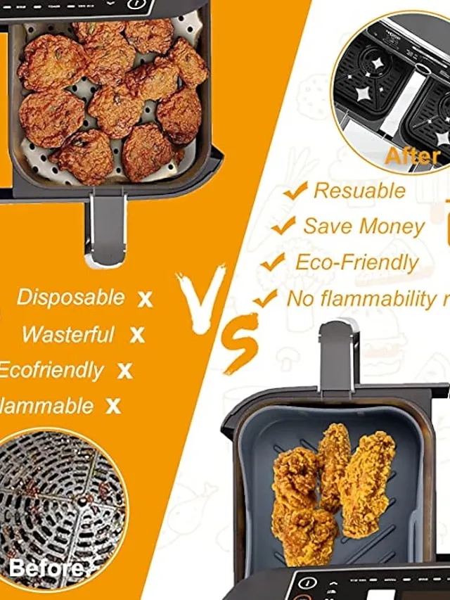 1pc Air Fryer Silicone Pot Reusable Air Fryer Silicone Basket