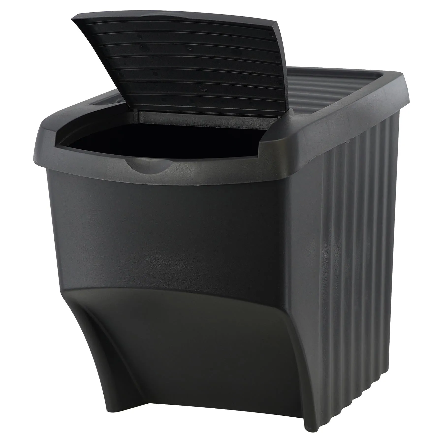 25 L set of 3 Large Plastic Waste Recycling Bin With Lids