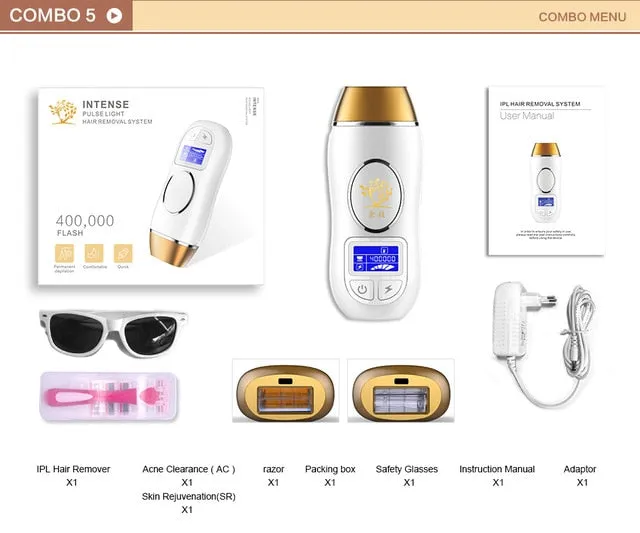 400K Outbreaks IPL Epilator Permanent Hair Removal Touch LCD Display