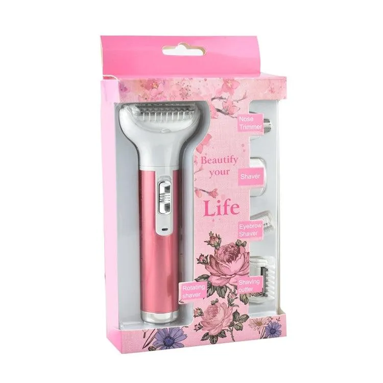 5-in-1 Women's Electric Shaver and Trimmer Kit for Eyebrows, Nose, and More