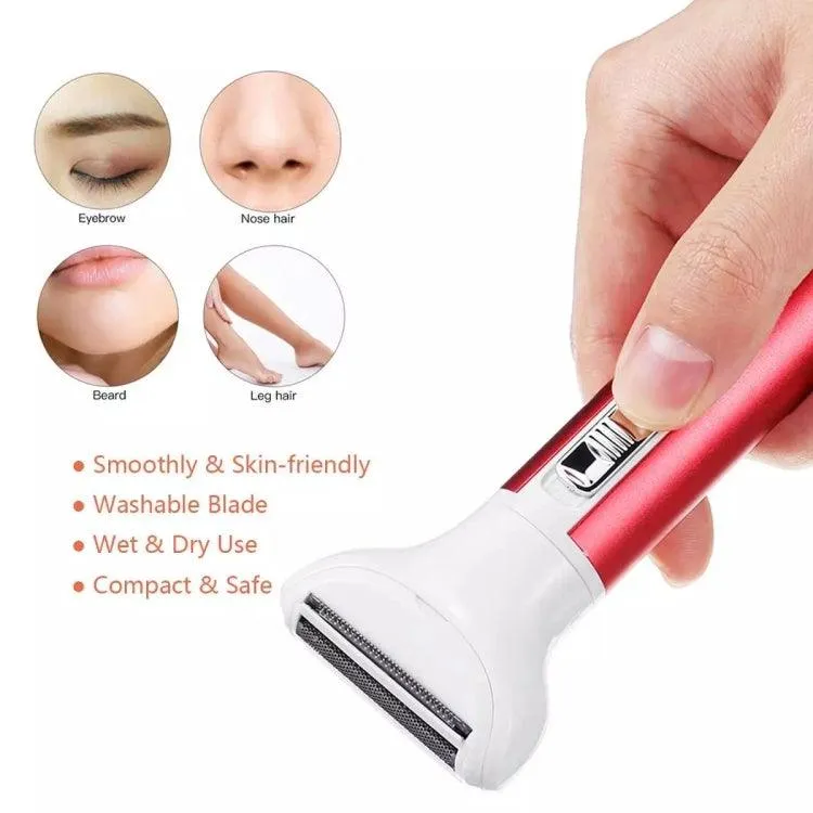 5-in-1 Women's Electric Shaver and Trimmer Kit for Eyebrows, Nose, and More