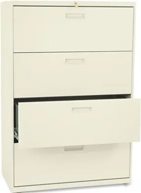 500 Series Four-Drawer Lateral File 36W X53-1/4H X19-1/4D Putty