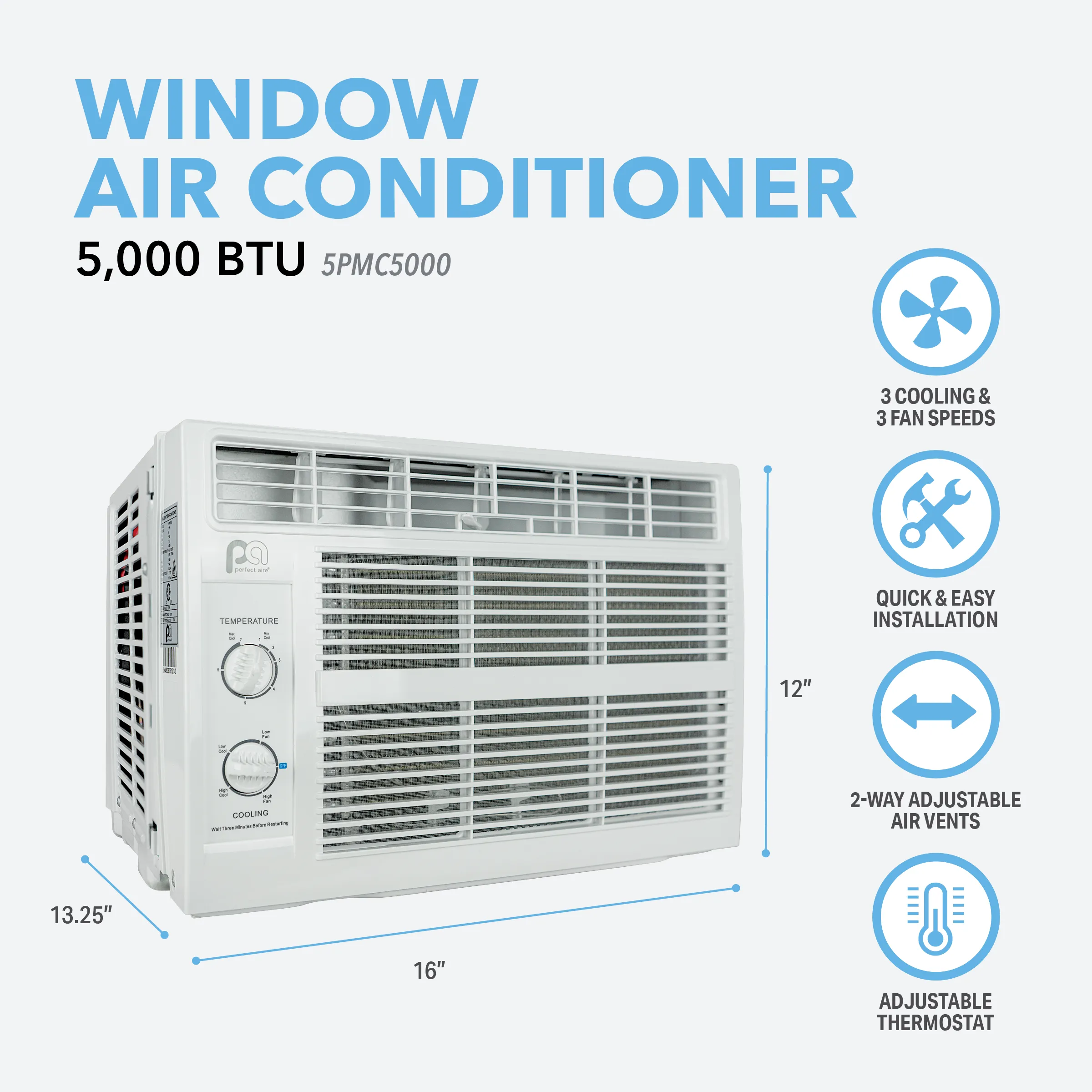 5,000 BTU 115V Compact Mechanical Window Air Conditioner