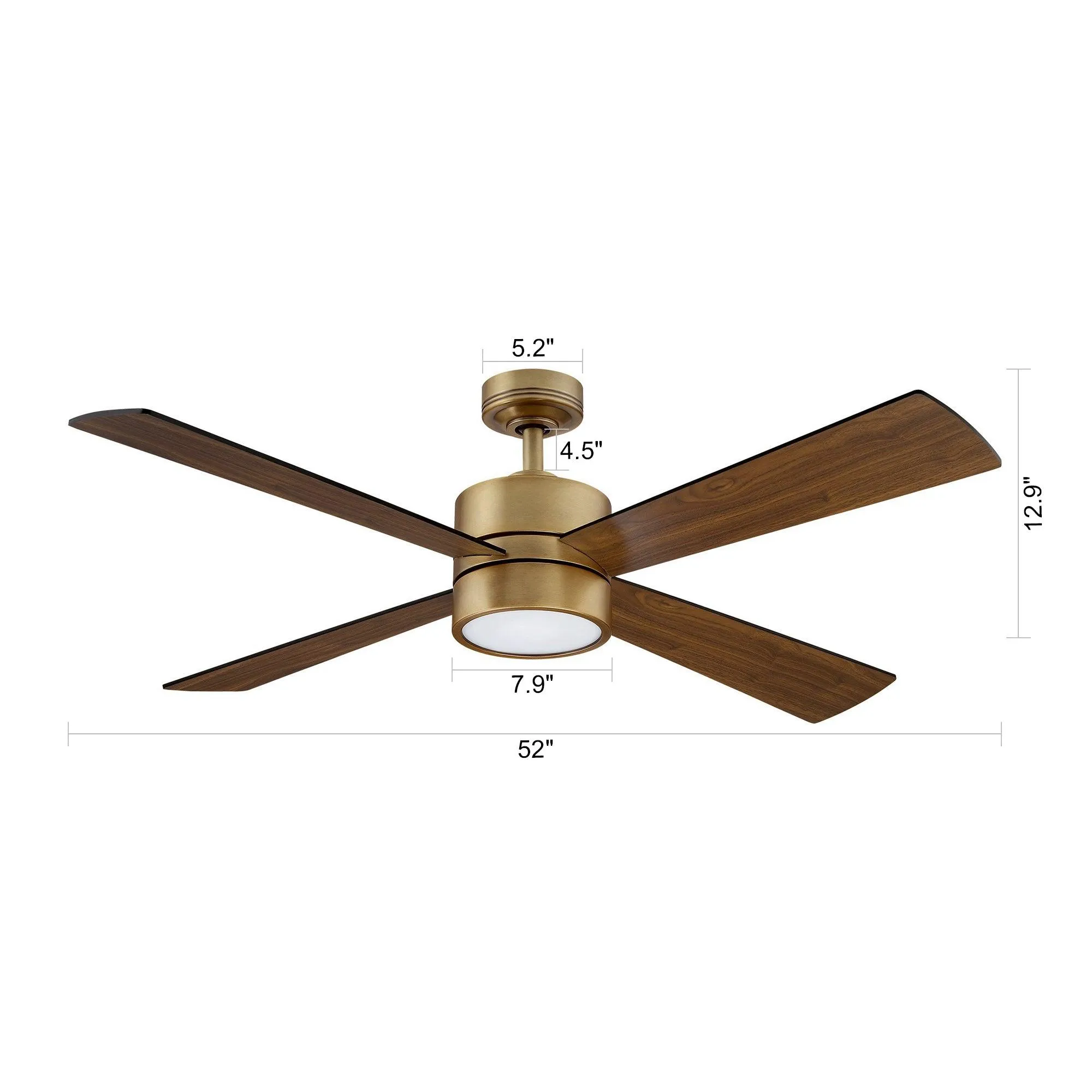 52" Bucholz Industrial Ceiling Fan with LED Light