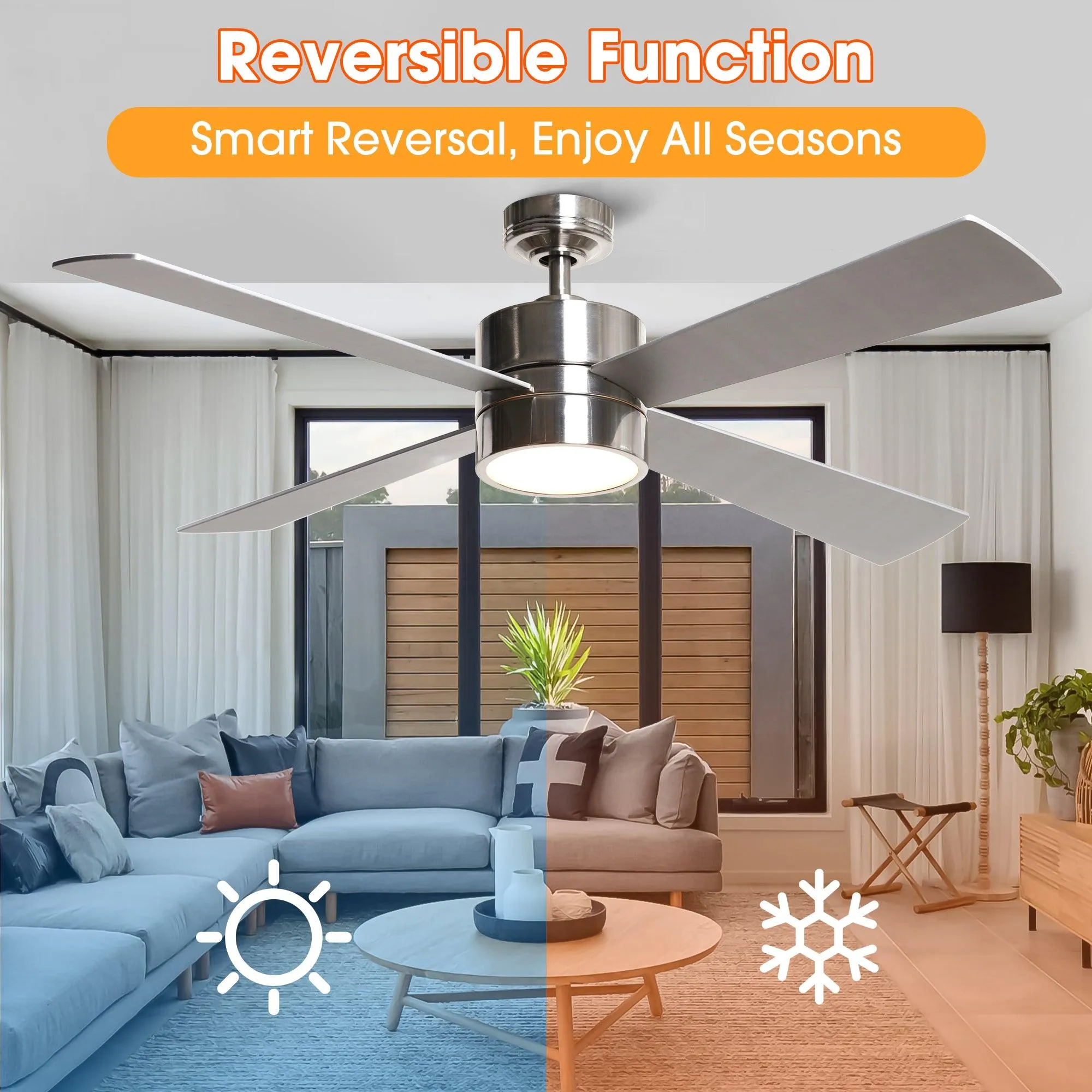 52" Bucholz Industrial Ceiling Fan with LED Light