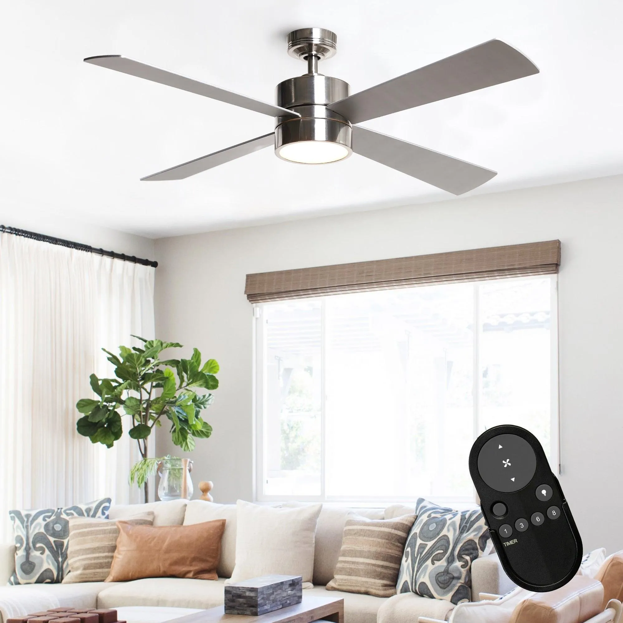 52" Bucholz Industrial Ceiling Fan with LED Light