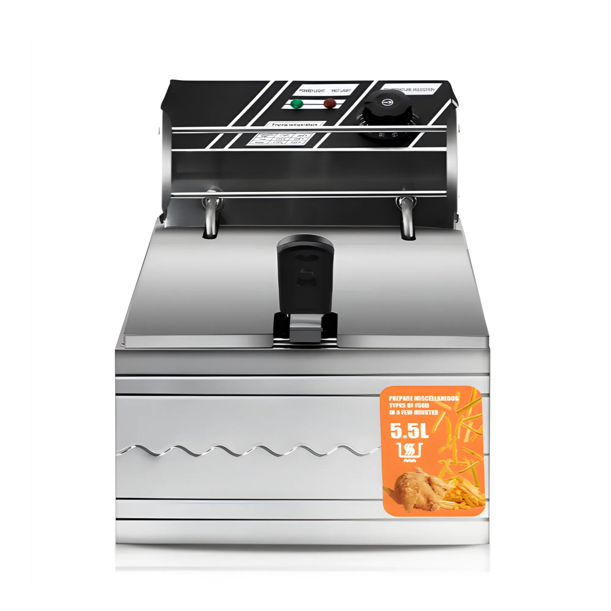 5.5L 2500W Electric Deep Fryer with Heat Control and Removable Basket JA-186