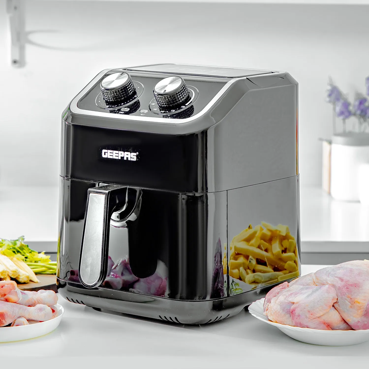 6-in-1 Manual Vortex Rapid Air Fryer 5L   Free Recipe E-Book