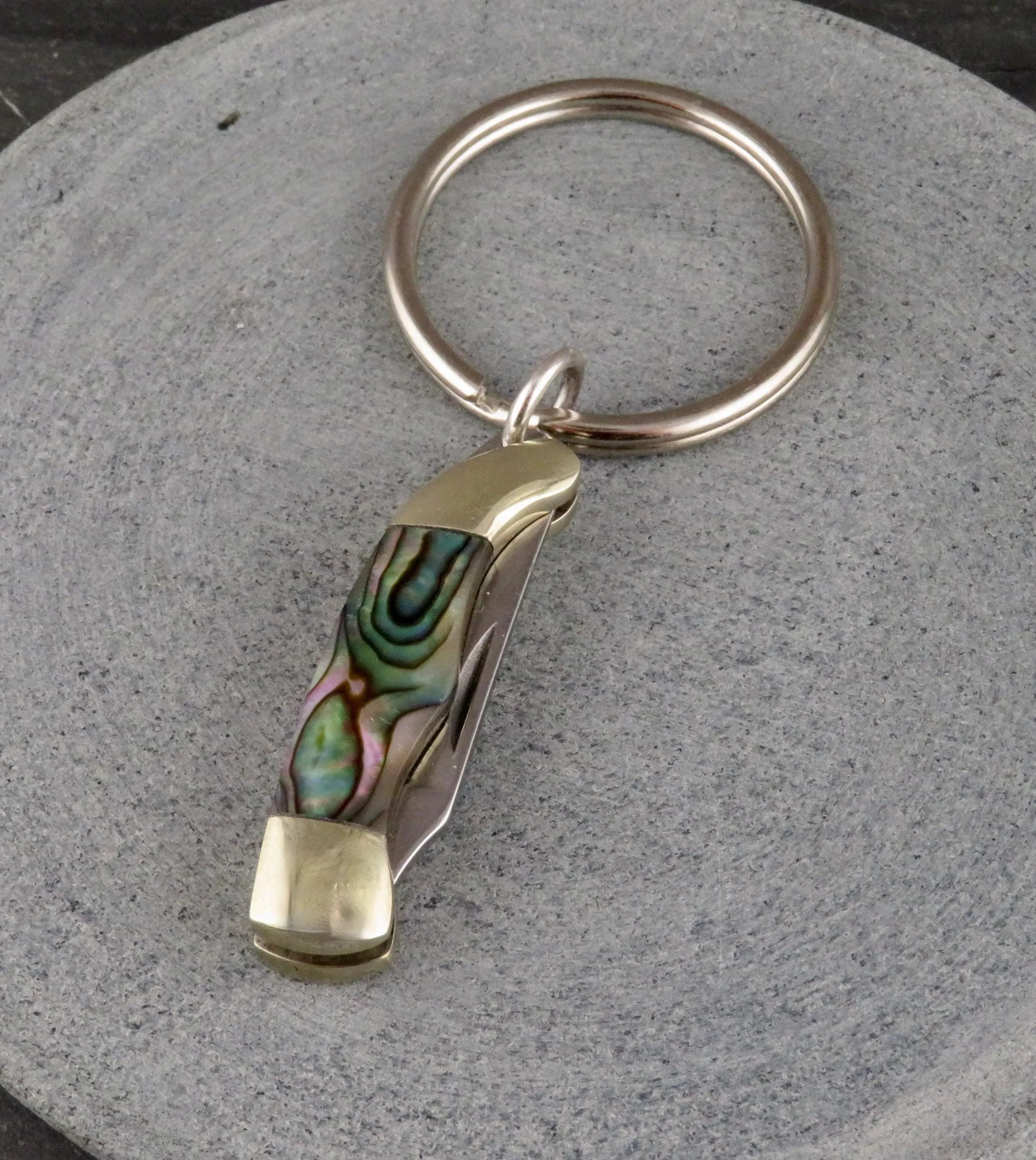 Abalone Mini Knife Keyring - LG