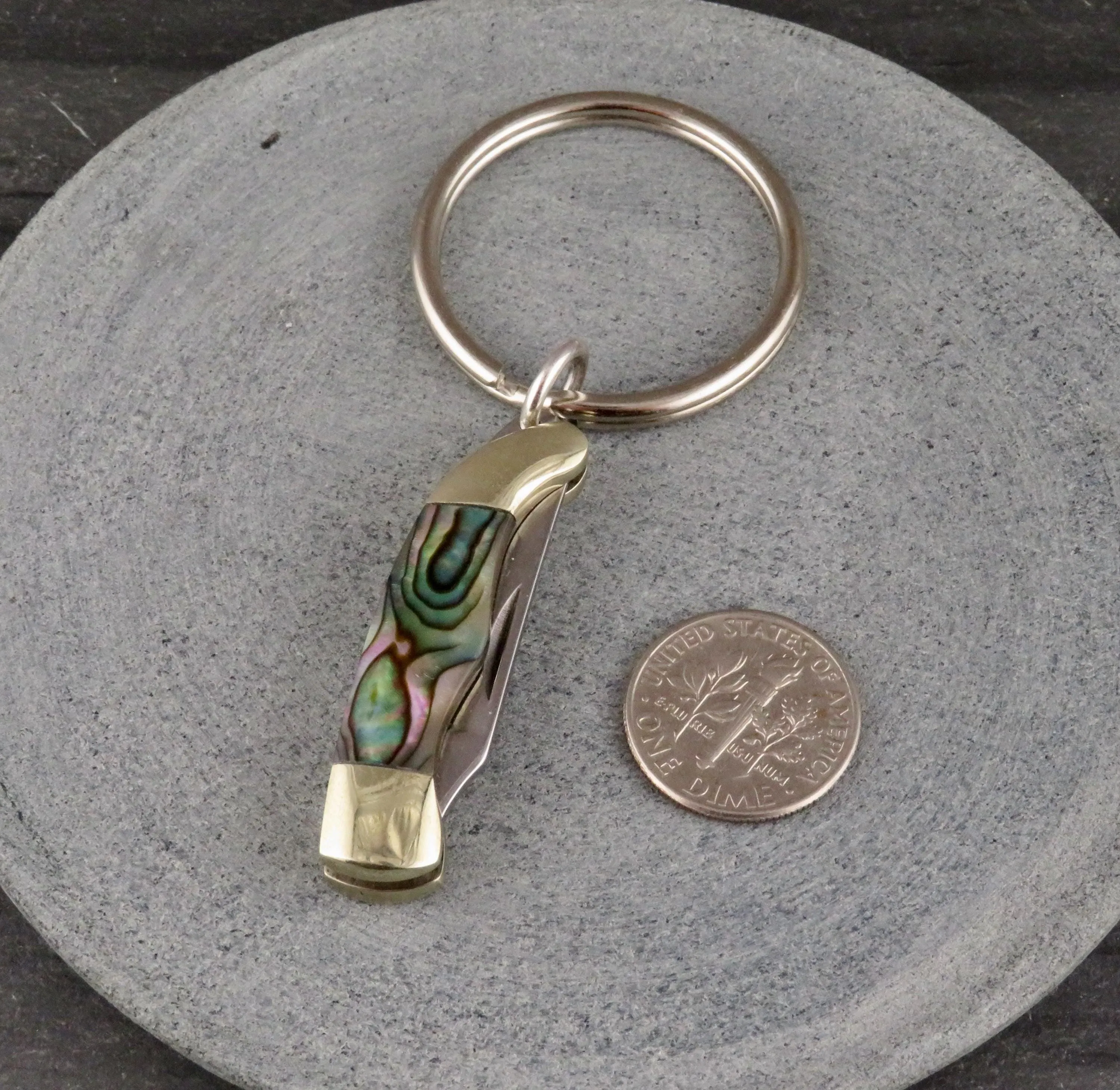 Abalone Mini Knife Keyring - LG