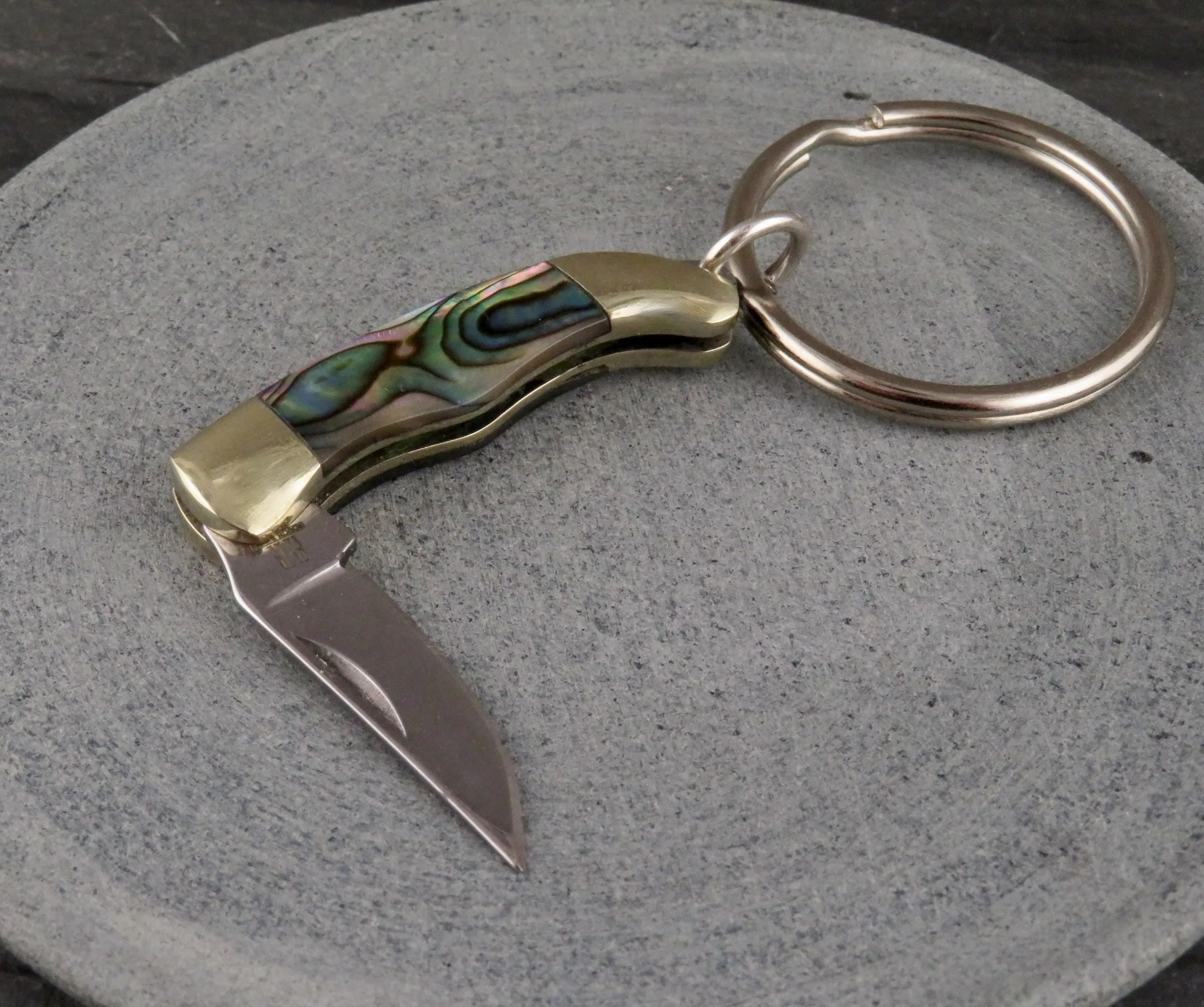 Abalone Mini Knife Keyring - LG