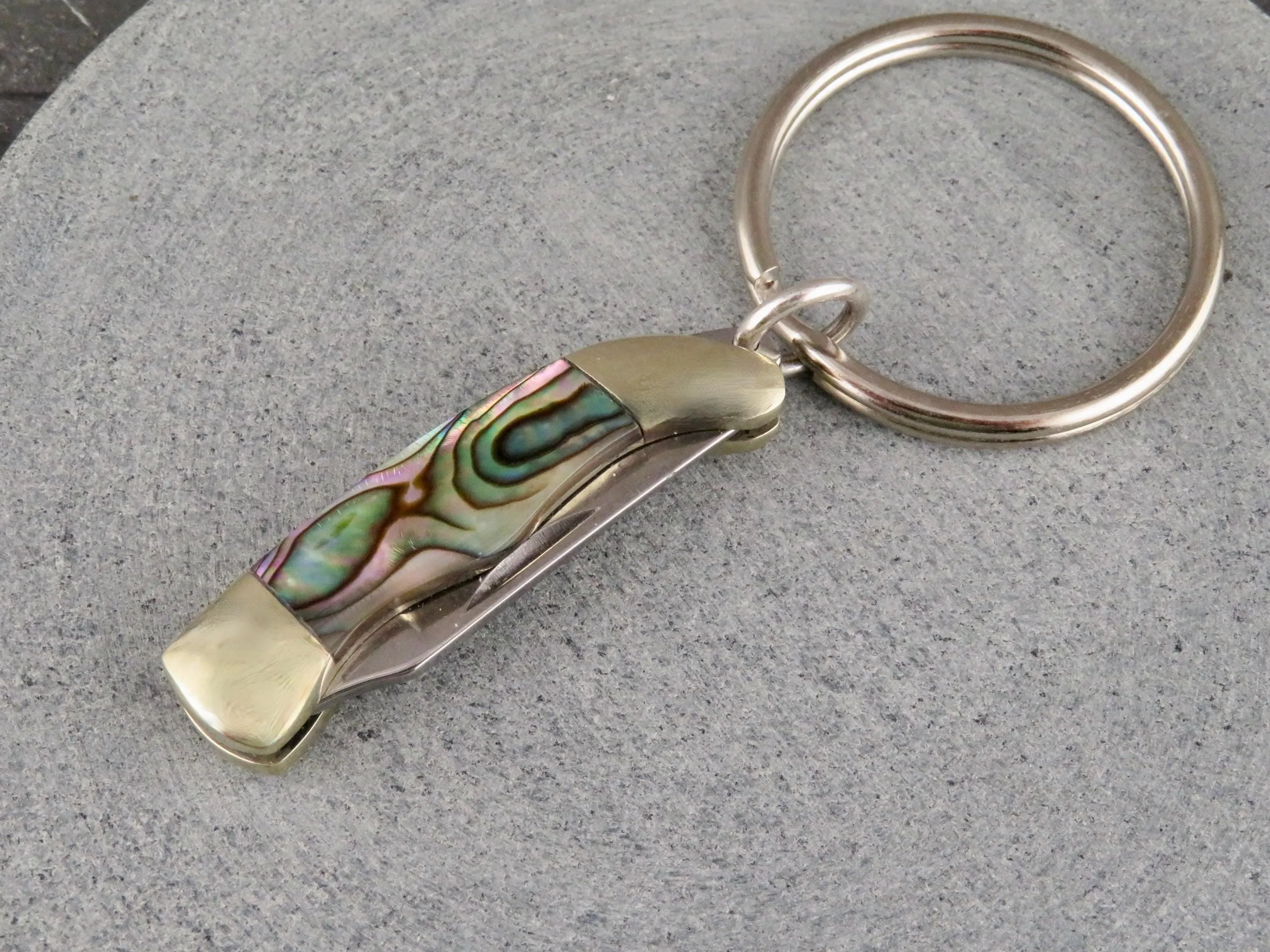 Abalone Mini Knife Keyring - LG