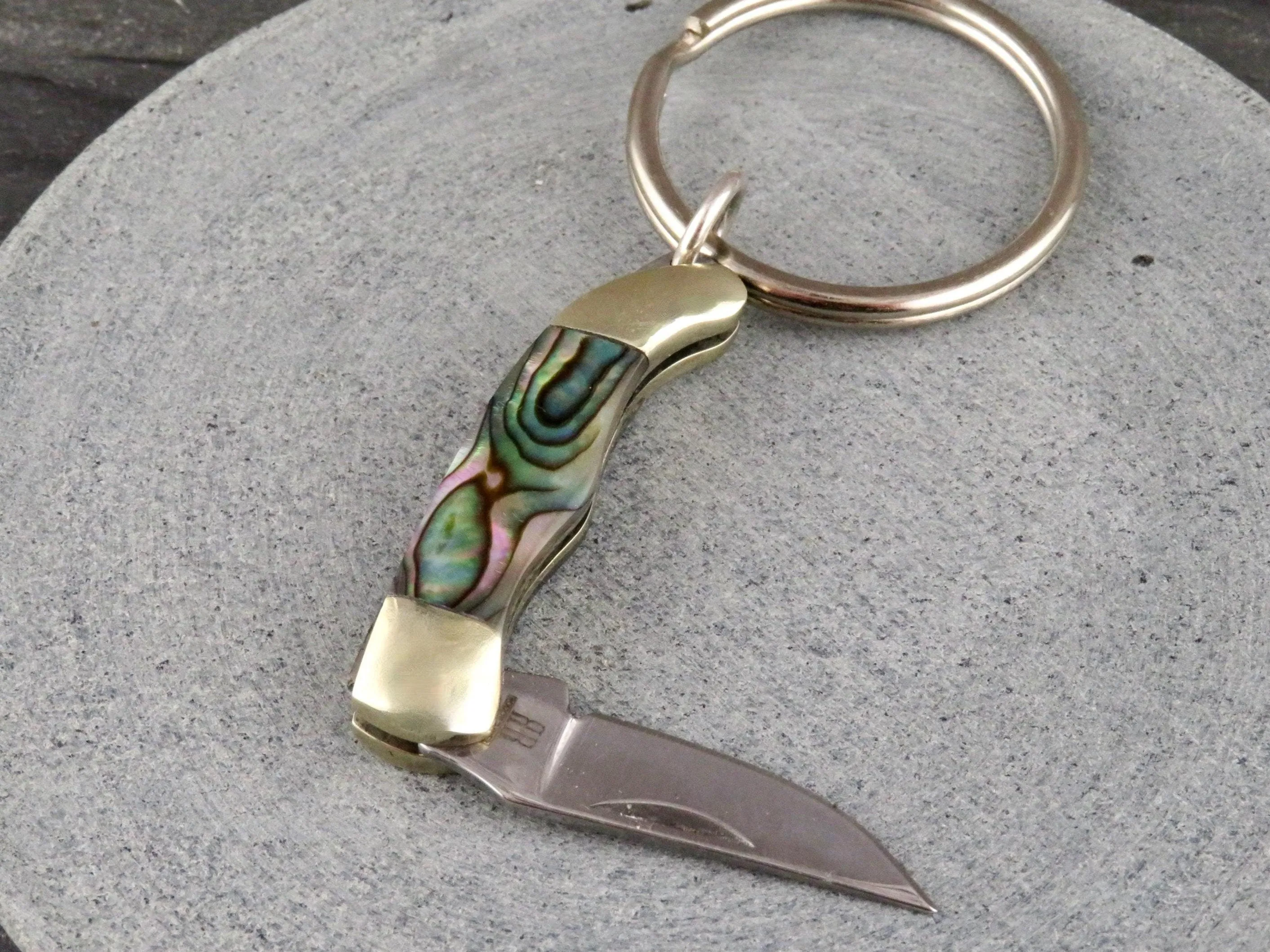 Abalone Mini Knife Keyring - LG