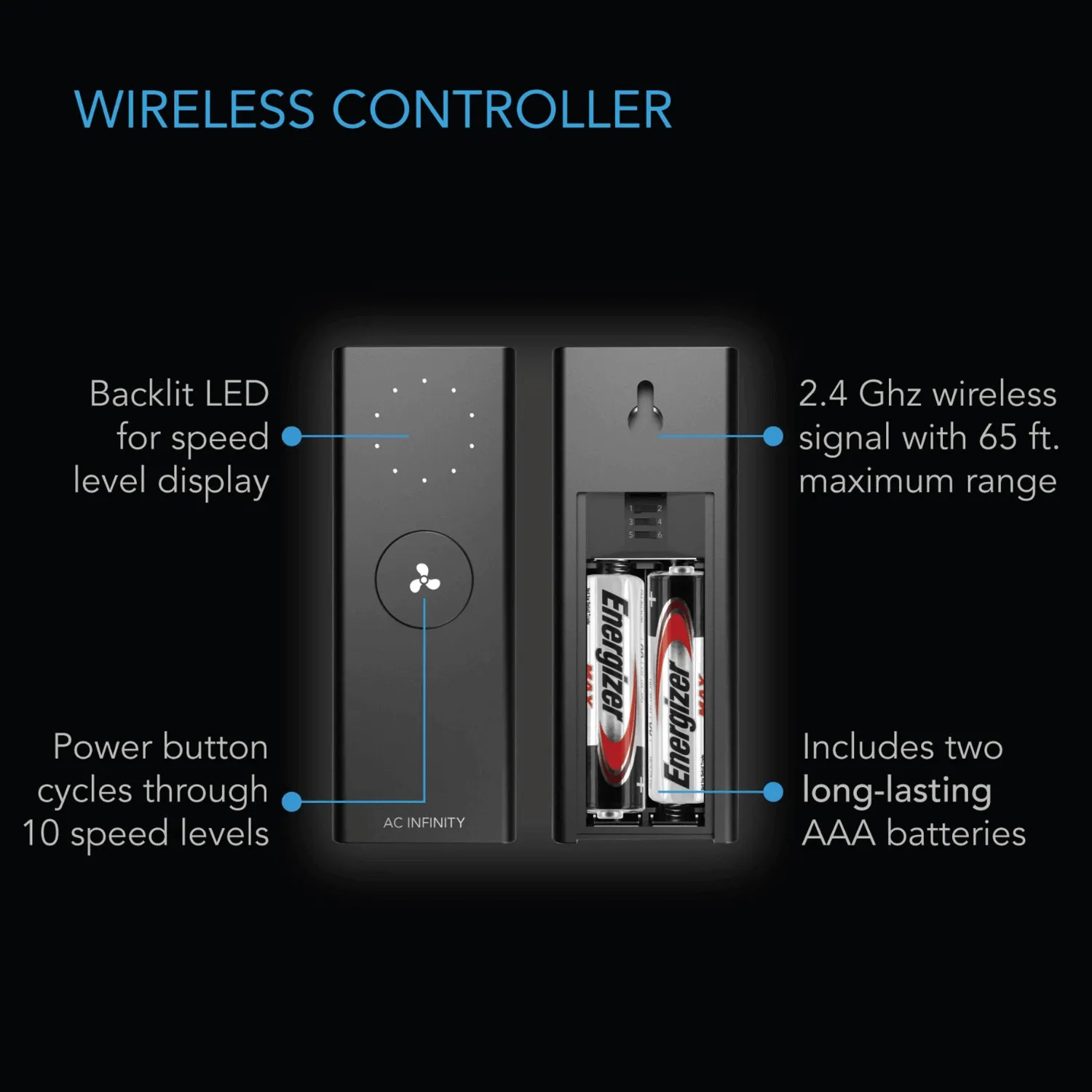 AC Infinity CONTROLLER 63, Wireless Remote Fan Controller