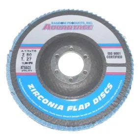 Advantage 4 1/2 x 7/8 Zirconia Flap Wheels 80 Grit 10 Pack