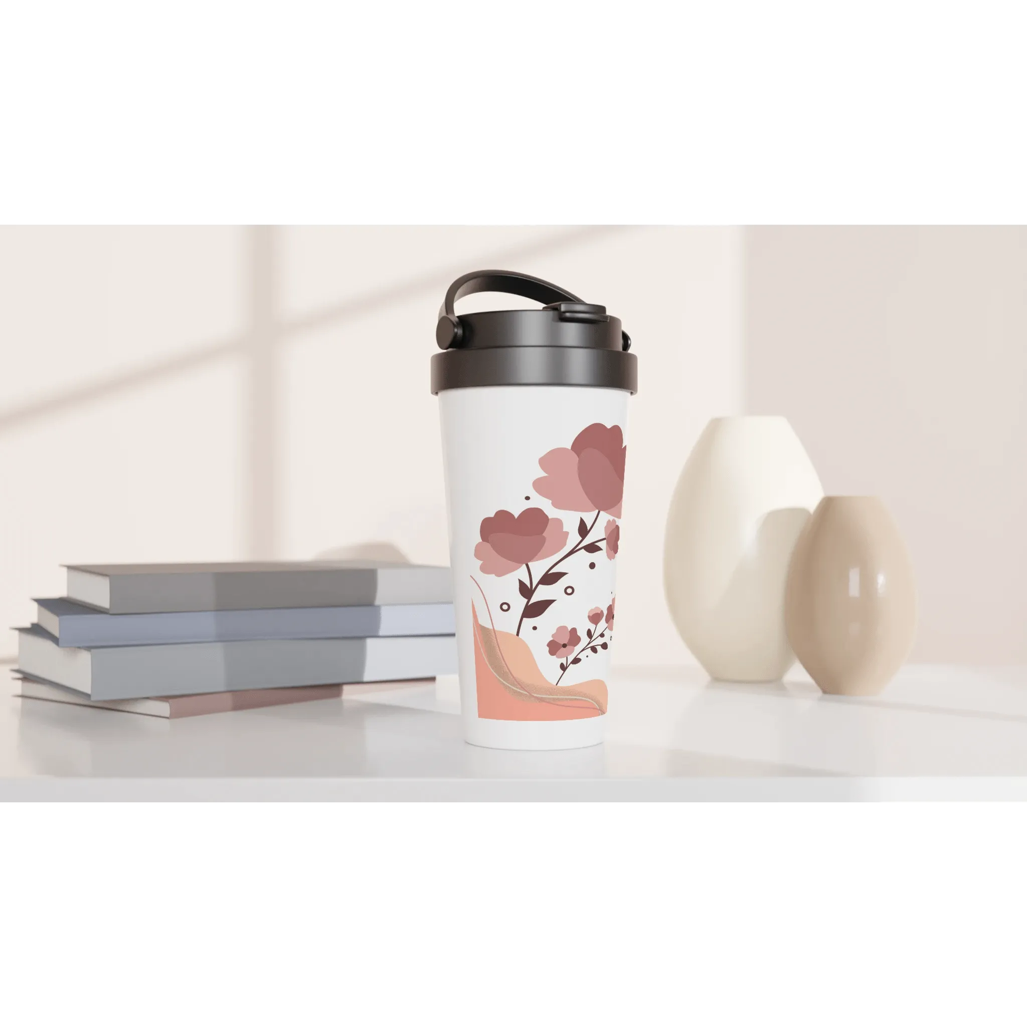 Aesthetic Floral Print Travel Mug 15oz