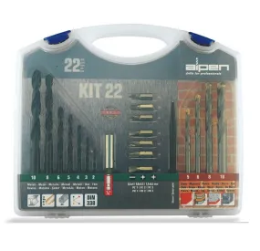 Alpen | Drill & Screwdriver Bit Set in Carry Case (Steel & Masonry) 22Pc