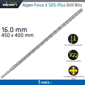 ALPEN FORCE X 16.0 x 450/400  SDS-PLUS DRILL BIT X4 CUTTING EDGES ALP875016