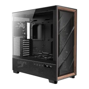 Antec FLUX PRO Mesh Black Wood ATX PC Case