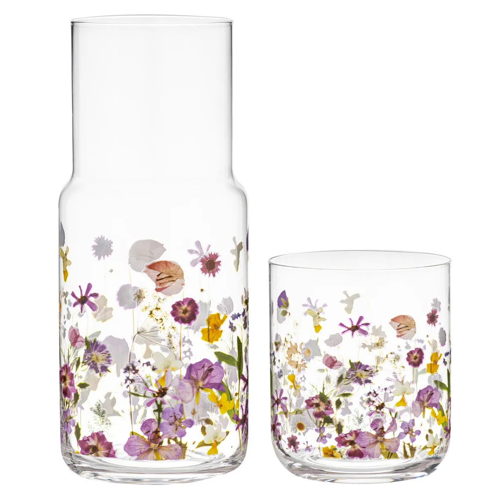 Ashdene Pressed Flowers Carafe & Glass Set