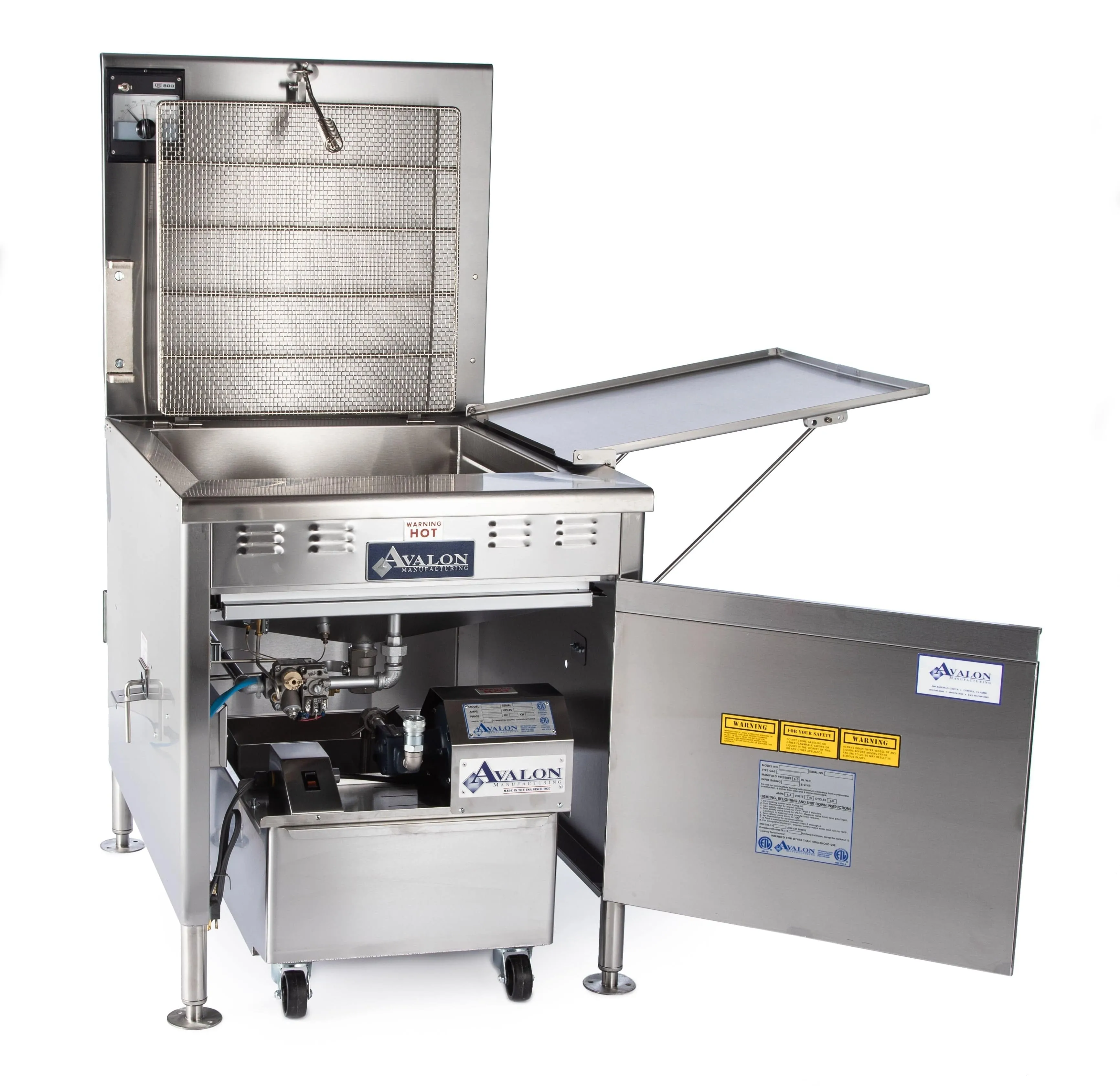 Avalon (ADF24-E) 24" X 24" Donut Fryer, Electric (1 phase), Right Side Drain Board with Submerger Screen (ASUB24-E)