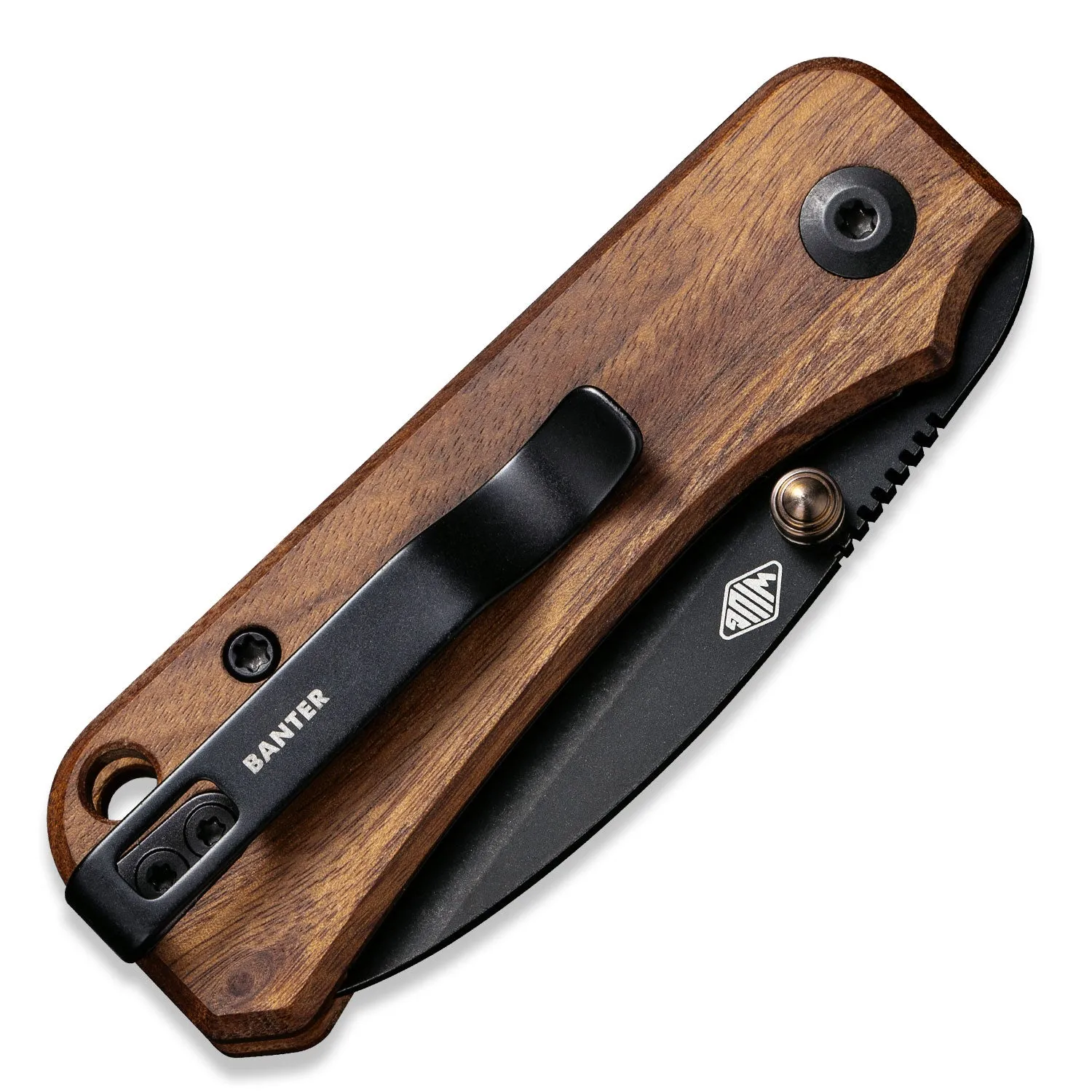 Baby Banter Pocket Knife - Guibourtia Wood - Black Stonewash Nitro V