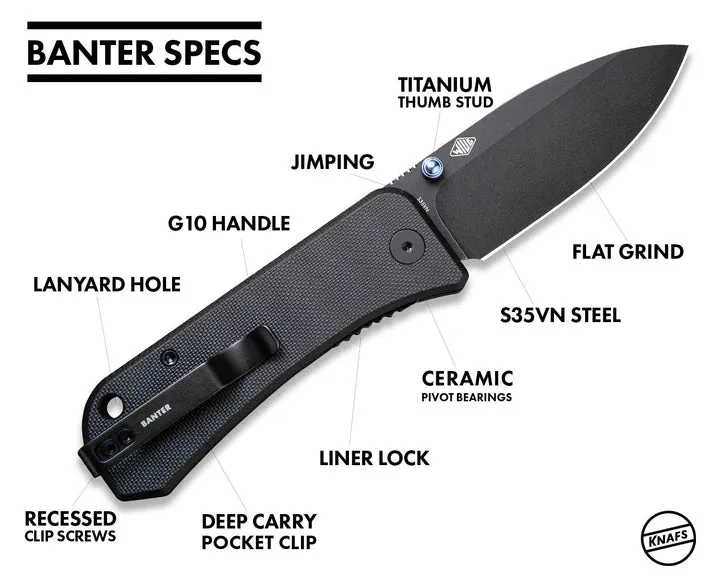 Banter Pocket Knife - Blackout - S35VN