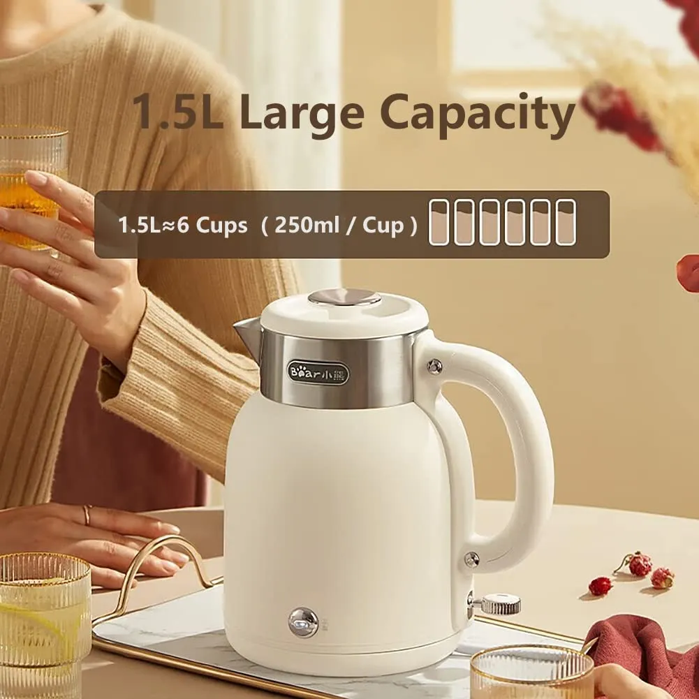 Bear ZDH-C15C1 Electric Kettle with Keep Warm Function, Auto Shut-Off, BPA Free, 1.5L