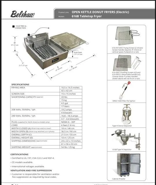 Belshaw 616B Donut Fryer