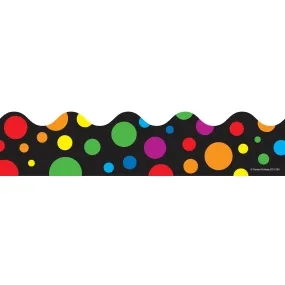 Big Rainbow Dots Scalloped Border, 39 Feet Per Pack, 6 Packs