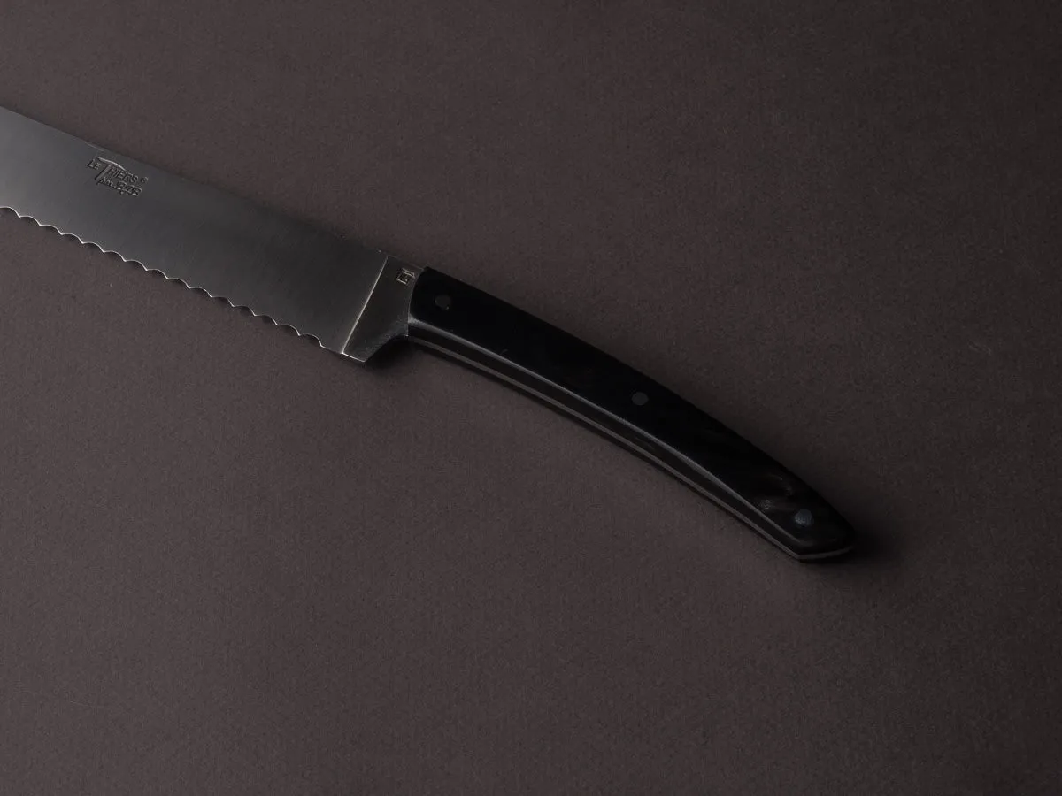 BJB - Thiers - Bread Knife - Black Horn Handle - Satin Finish