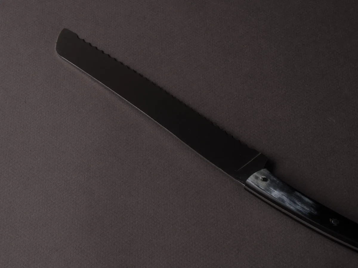 BJB - Thiers - Bread Knife - Black Horn Handle - Satin Finish