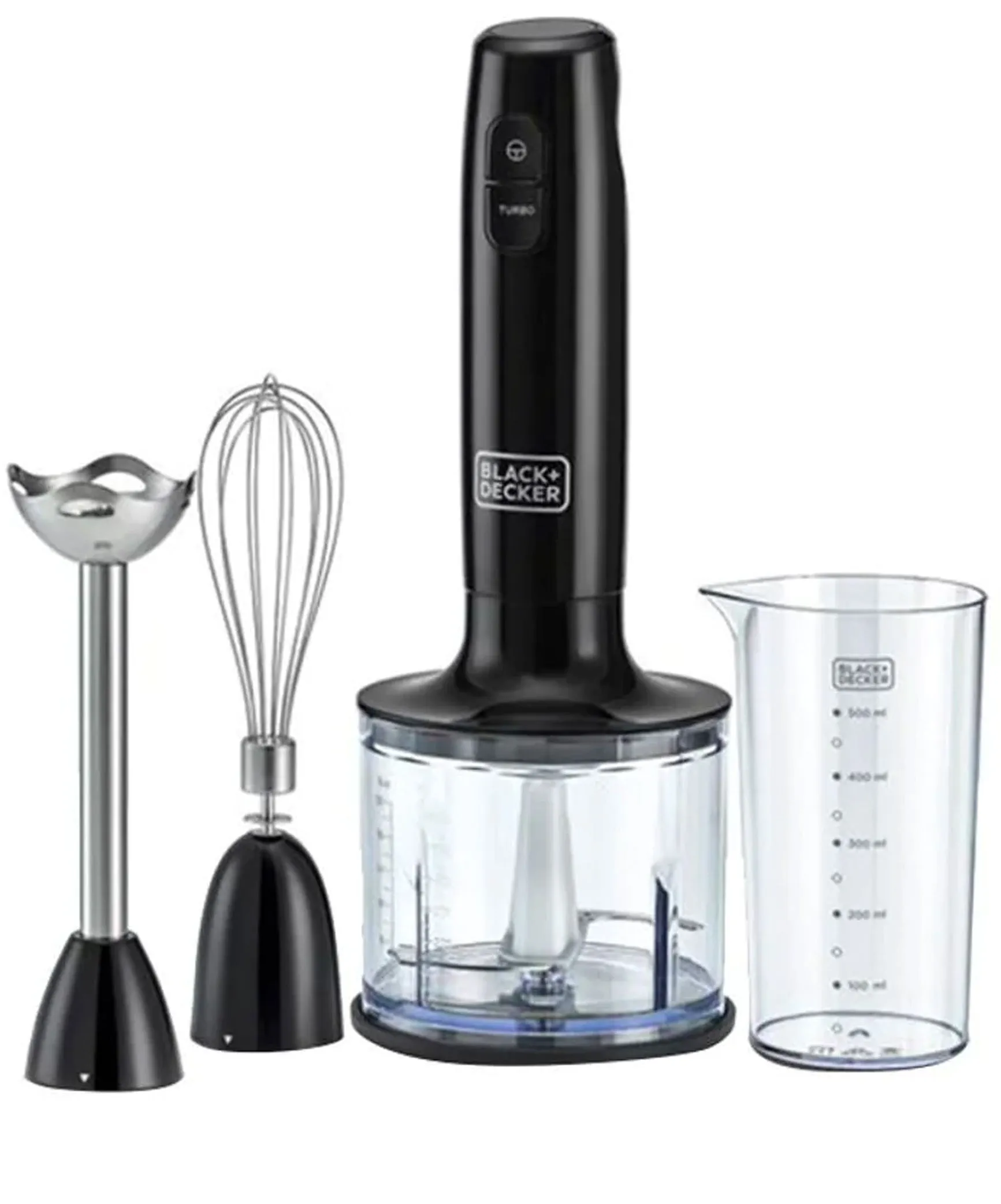 Black Decker, 3-In-1 Hand Blender With Chopper Black, HB600-B5