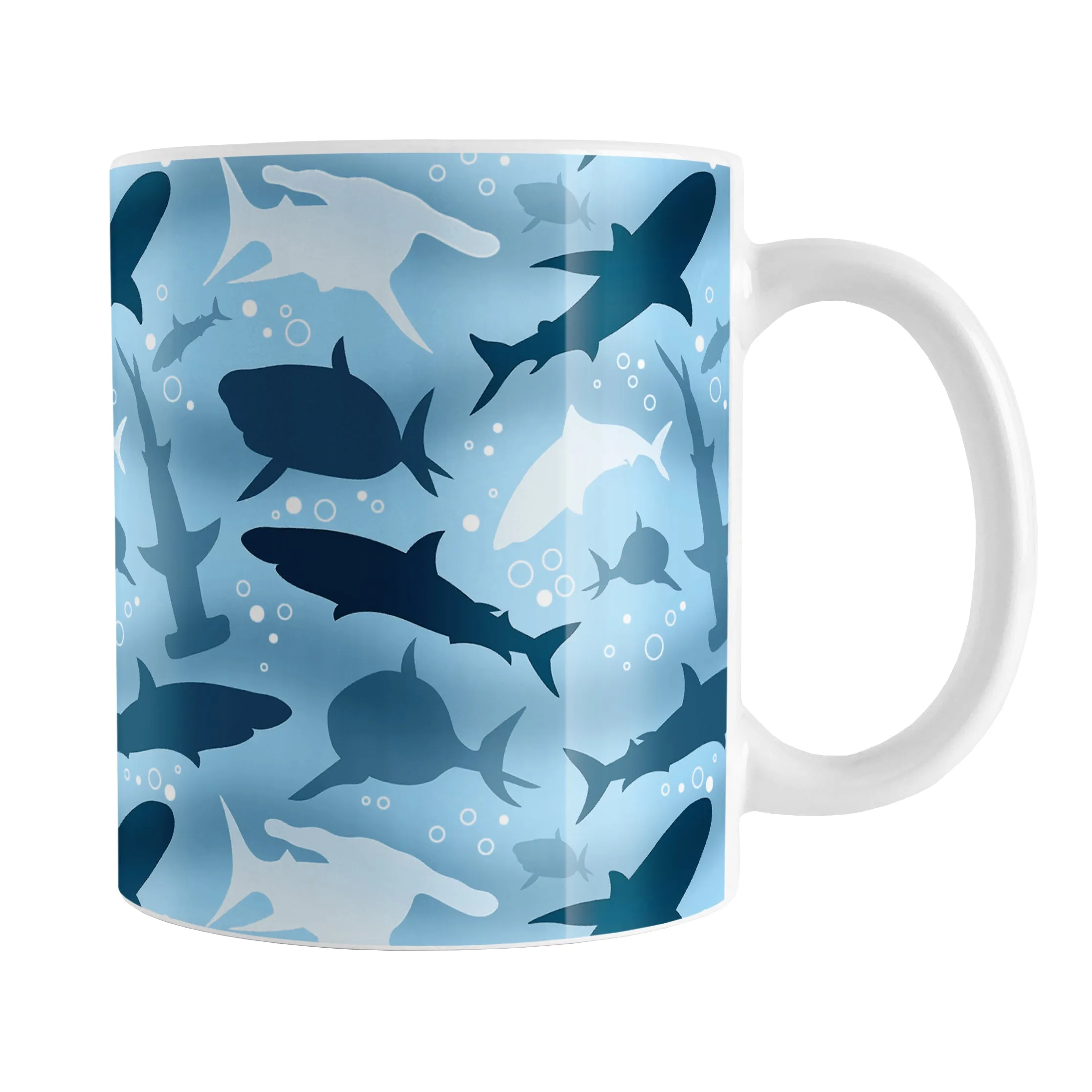 Blue Frenzy Sharks Mug