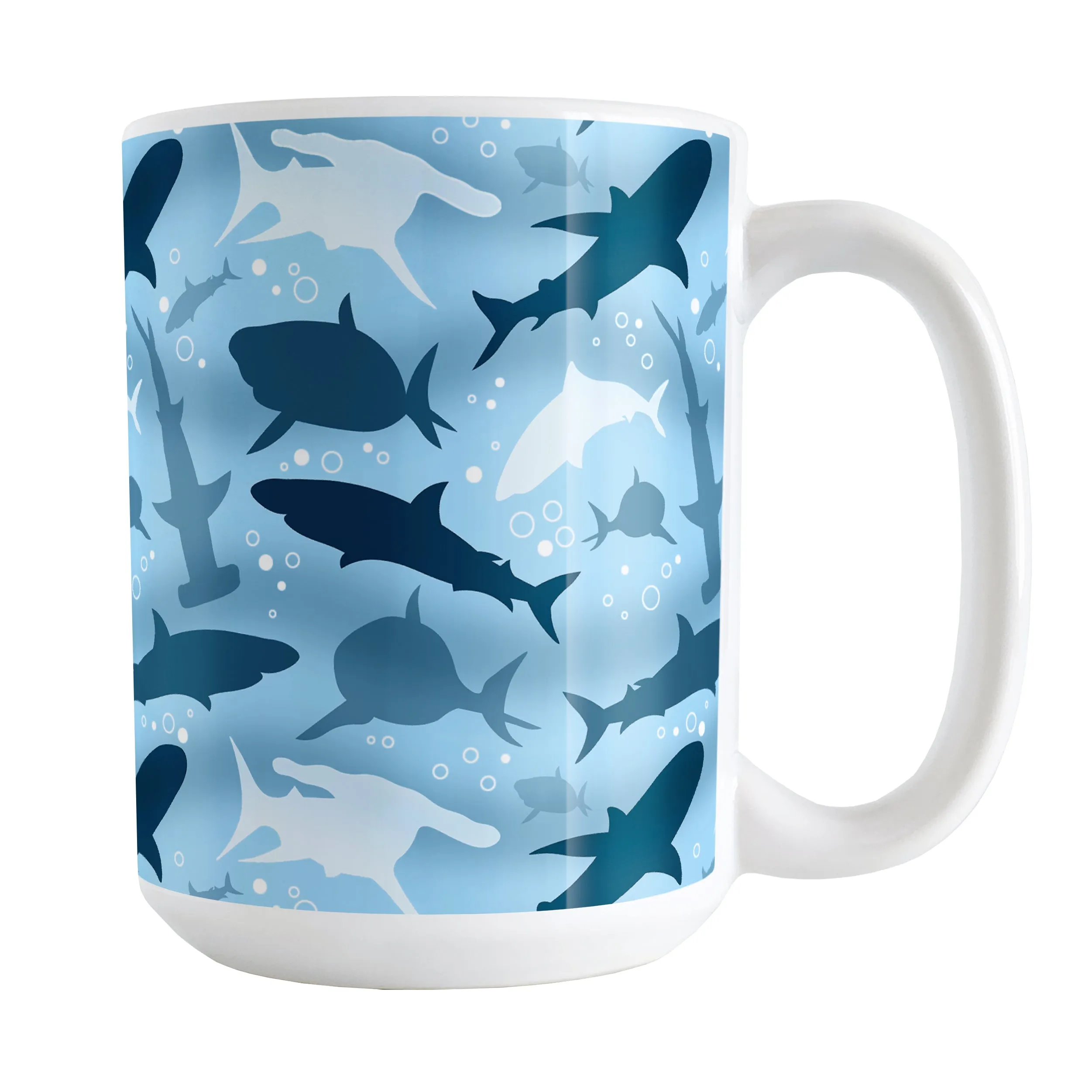 Blue Frenzy Sharks Mug