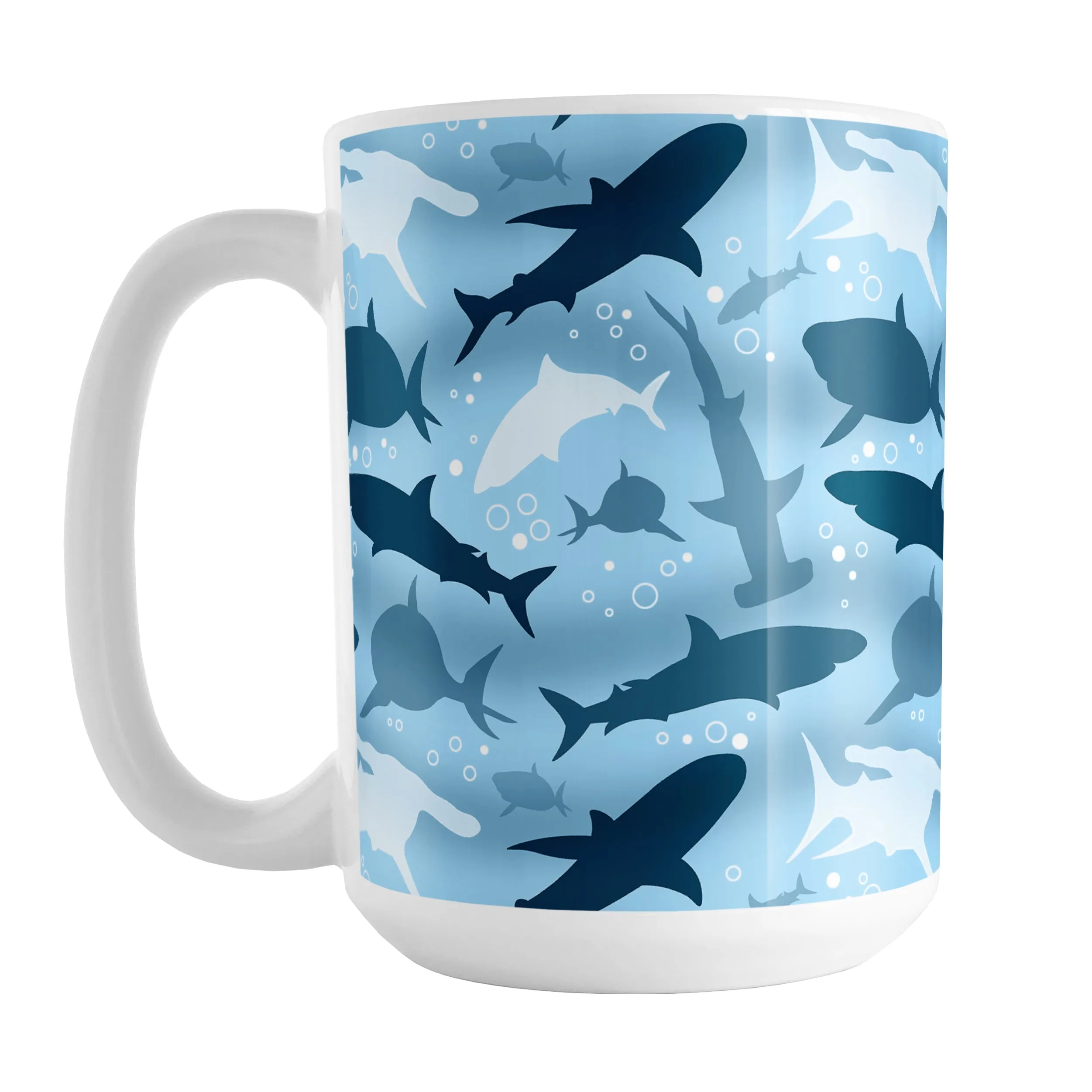 Blue Frenzy Sharks Mug