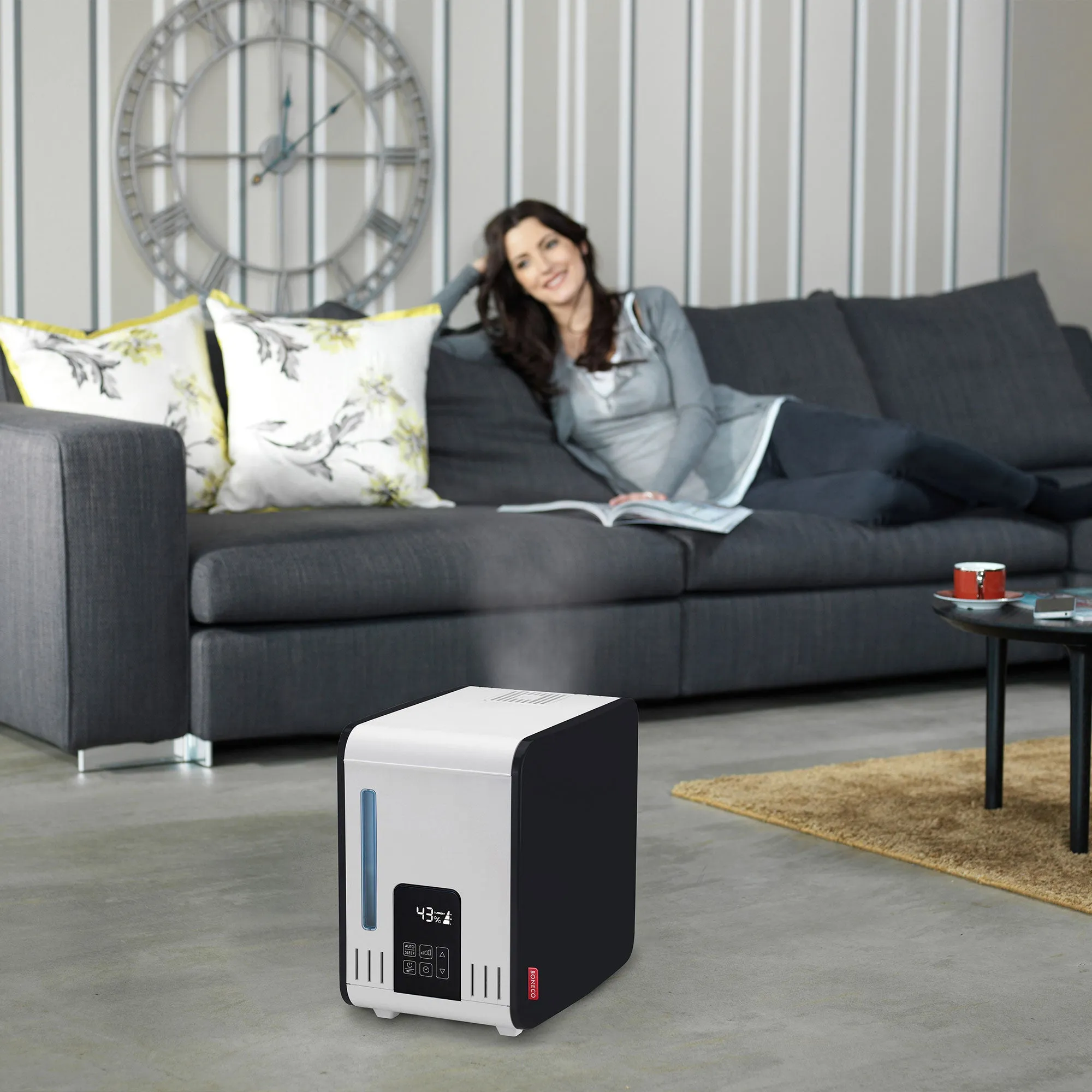 BONECO S450 Large Room Steam Humidifier with Hand Warm Mist and Digital Display