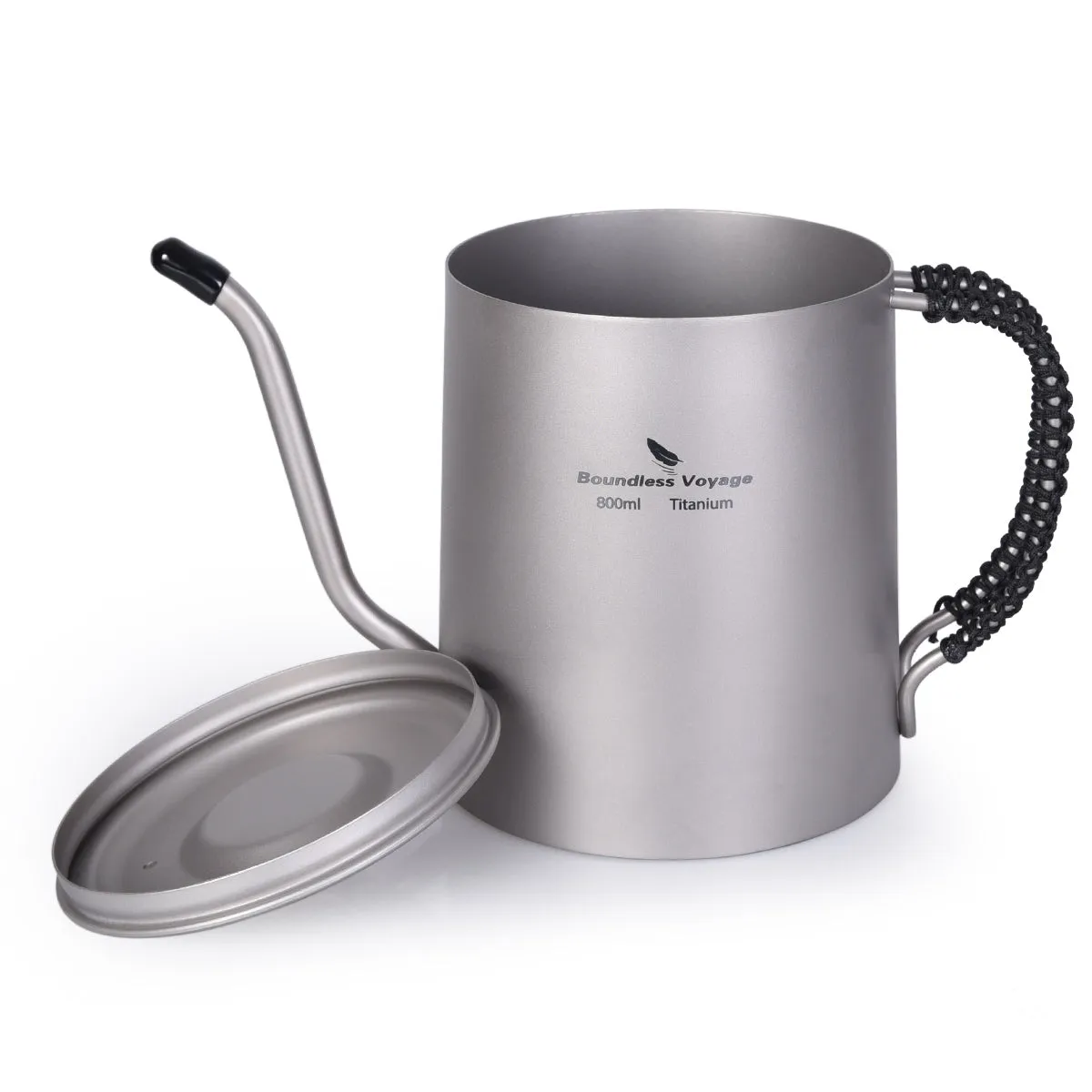 Boundless Voyage Titanium Kettle Cup set with Anti-scalding Handle for Outdoor Camping Home Coffee Mess Kit fit Fire Lightweight