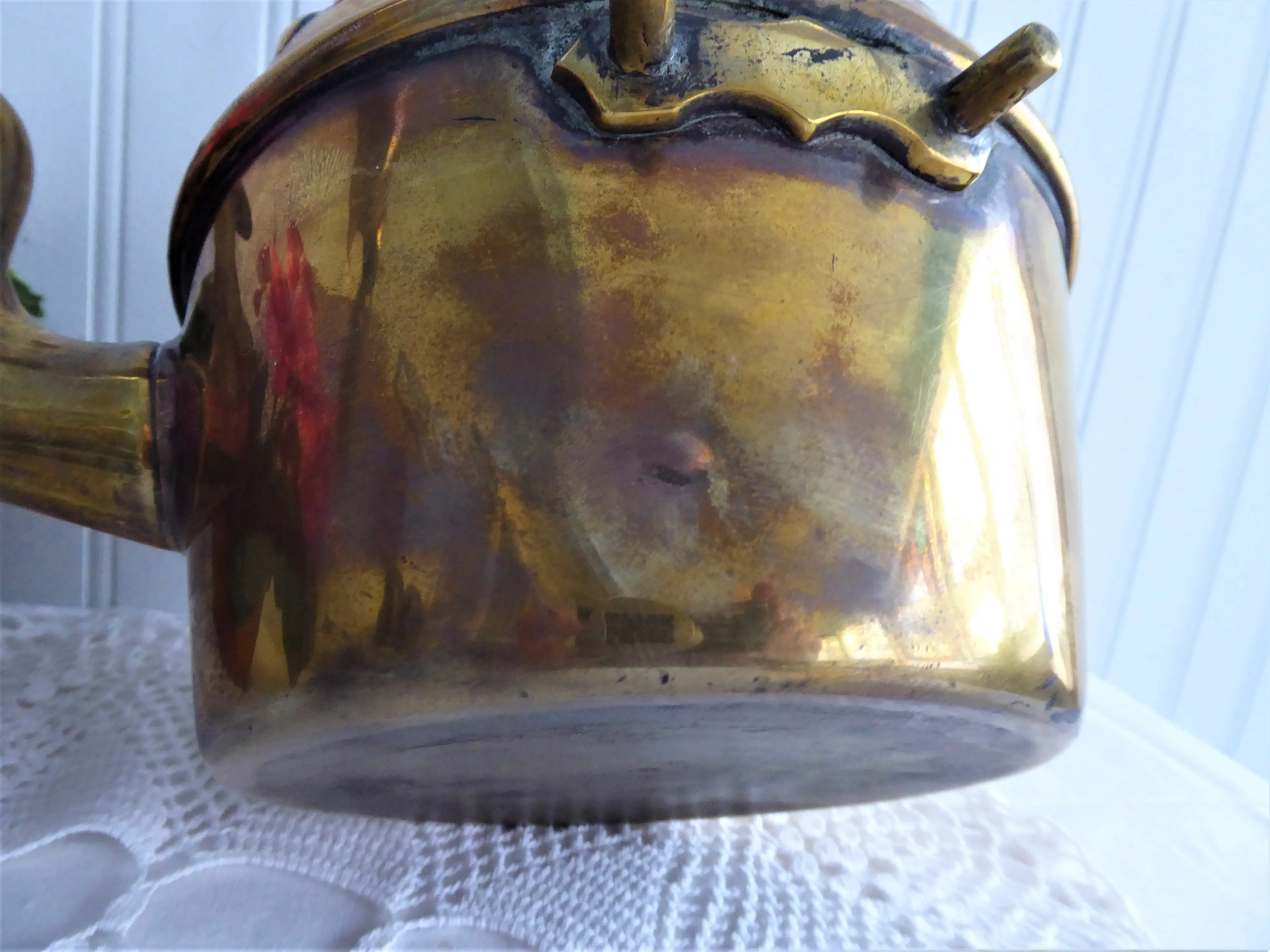 Brass Tipping Tea Kettle Spirit Kettle Oak Leaves Acorns Bakelite 1900 Teapot