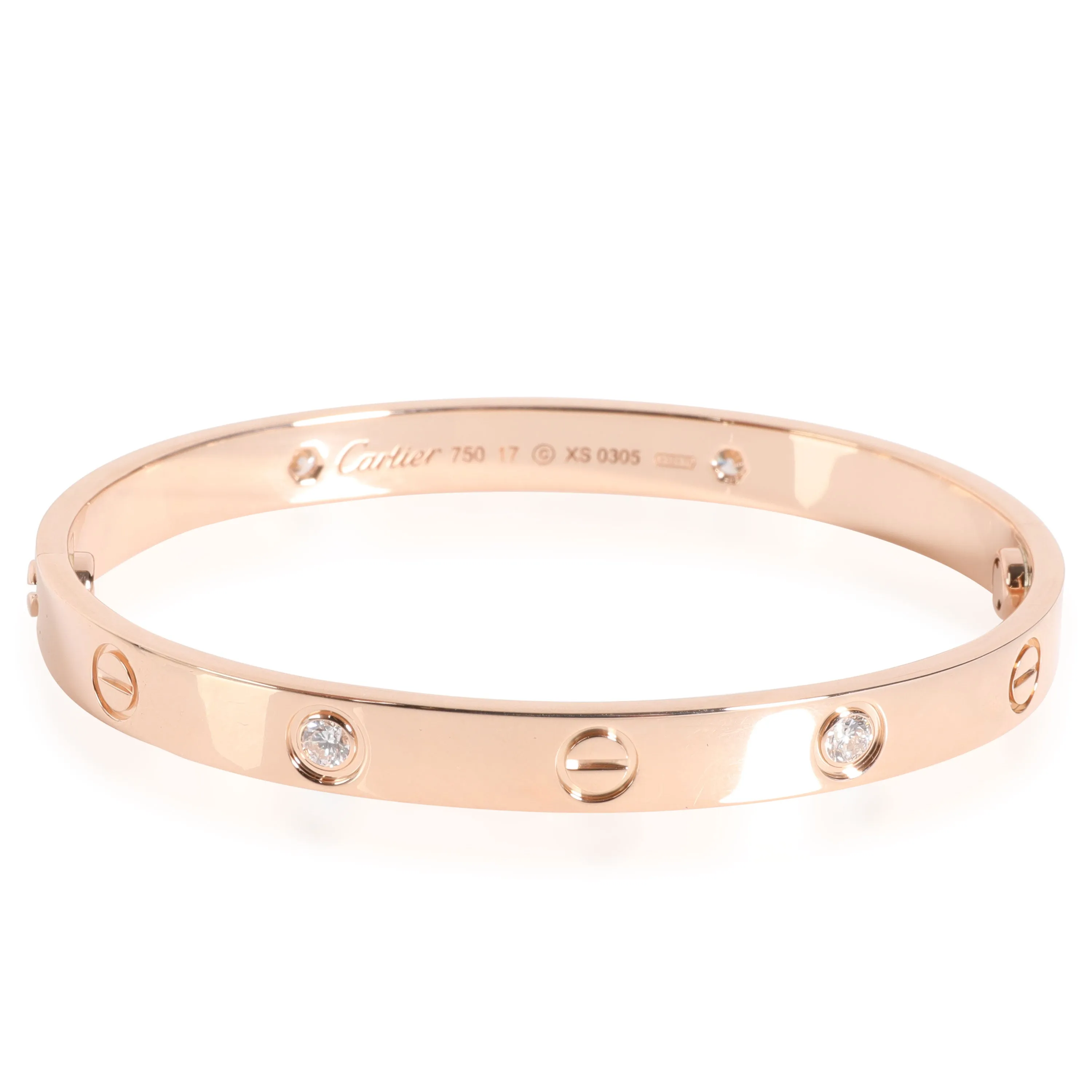 Cartier Love Diamond Bracelet in 18k Rose Gold 0.42 CTW