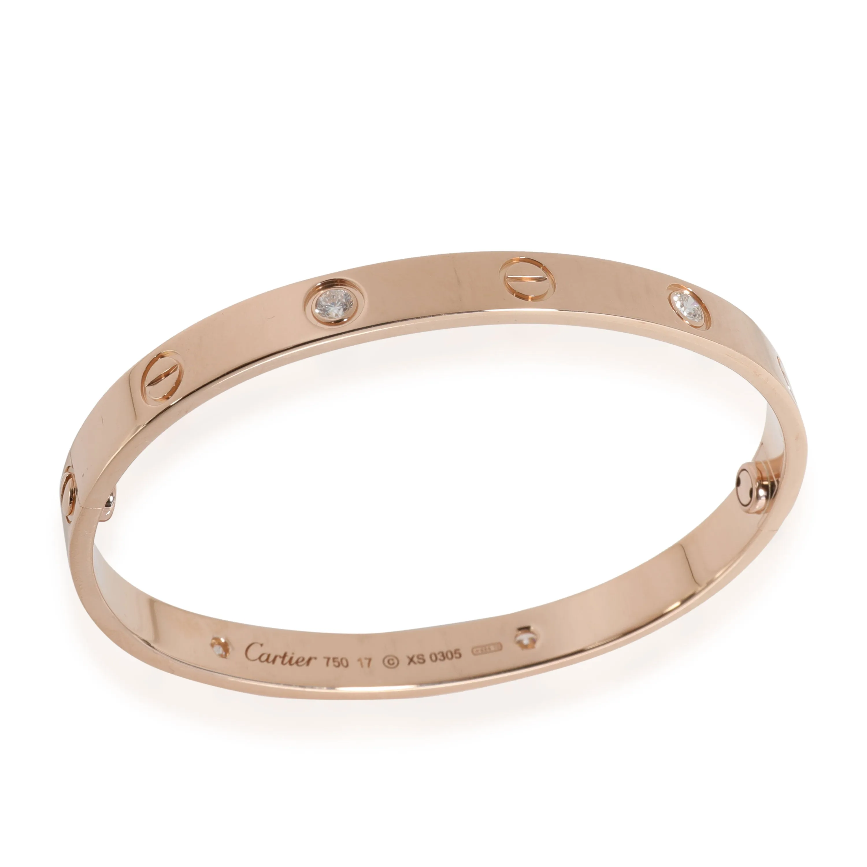 Cartier Love Diamond Bracelet in 18k Rose Gold 0.42 CTW