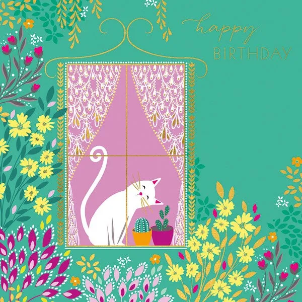 Cat in Window card